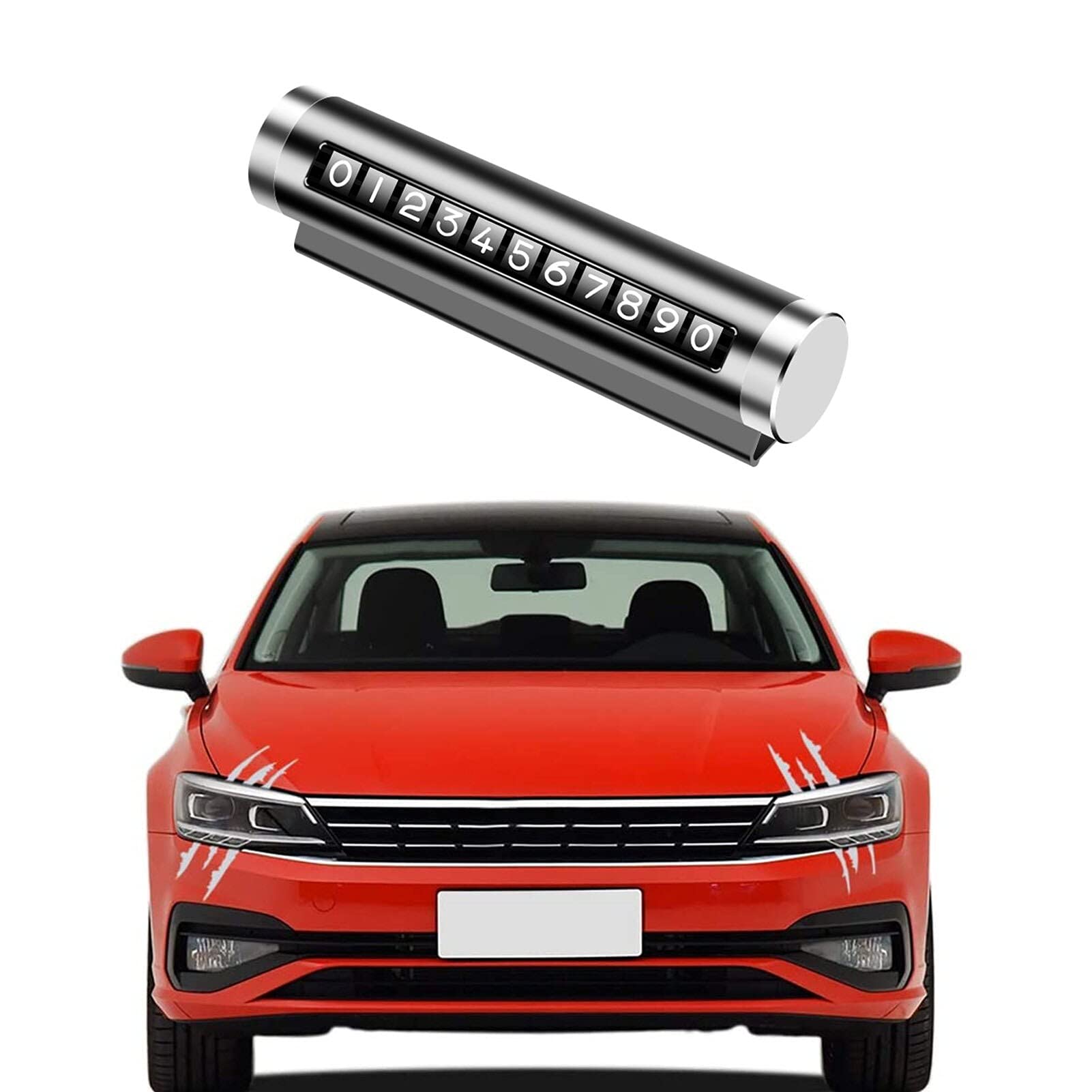 Rotatable Phone Number Parking Sign - Temporary Car Stop Card with Adjustable Display - Interior Vehicle Accessory for Parking, Delivery & Emergency Contact