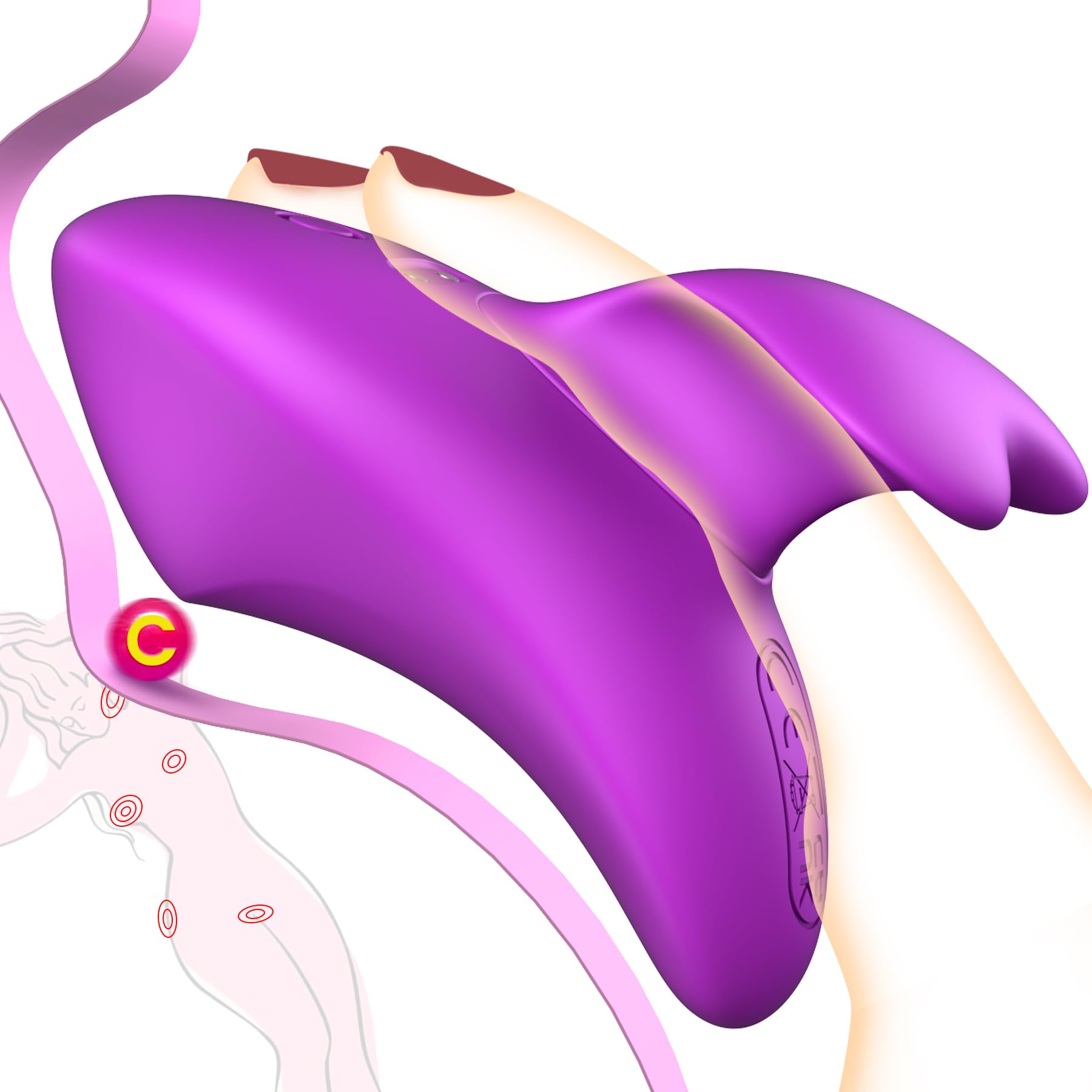 Mini Vibrator - Discreet & Quiet Adult Sex Toy for Women, Finger Vibrator with Heart Handle for Clit & Nipple Stimulation - Perfect for Solo Play & Couples Pleasure - Use at Home, Travel or Romantic Nights