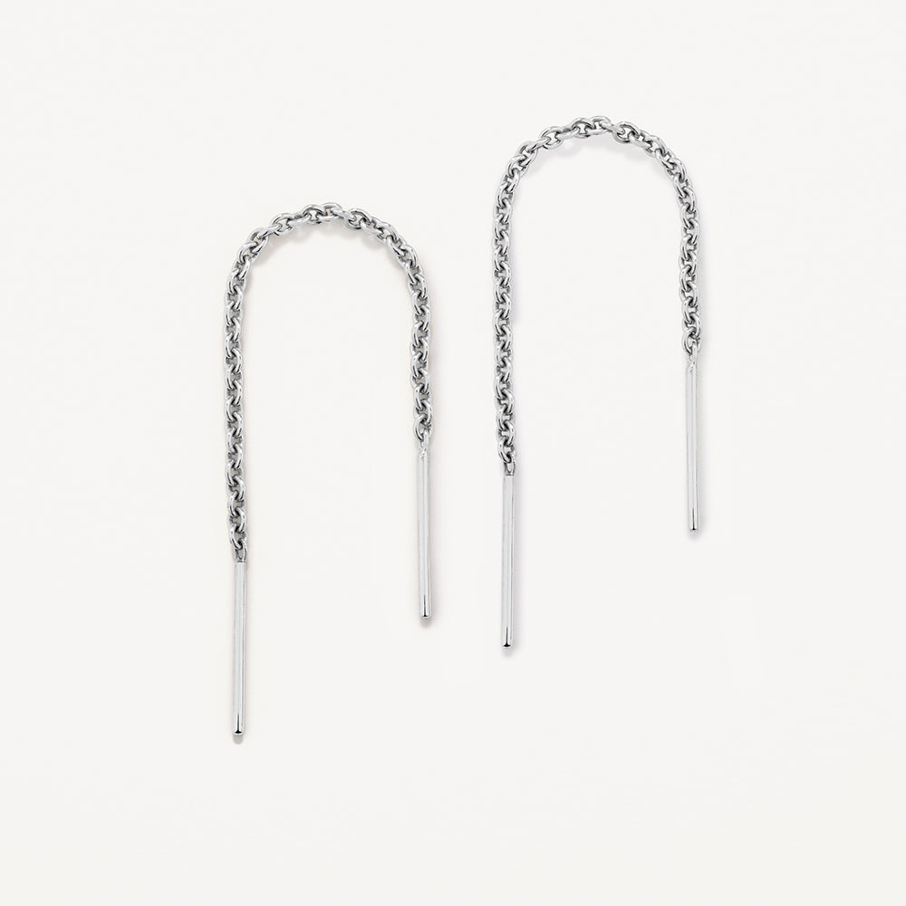 Sterling Silver Bar Threader Earrings for Women - Dainty Minimalist Jewelry for Everyday Wear & Special Occasions