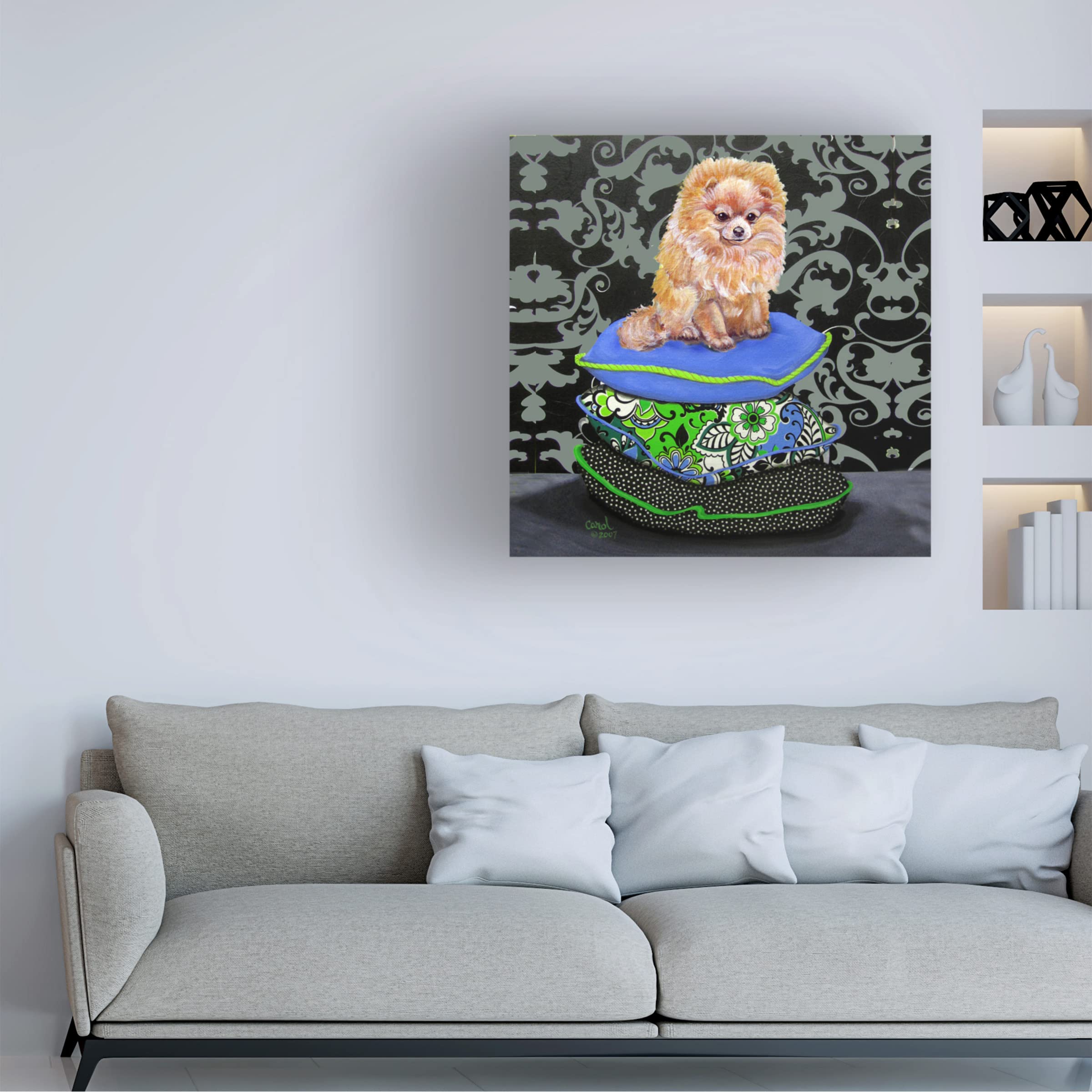 Pomeranian Pillows Canvas Art by Carol Dillon for Pet Lovers