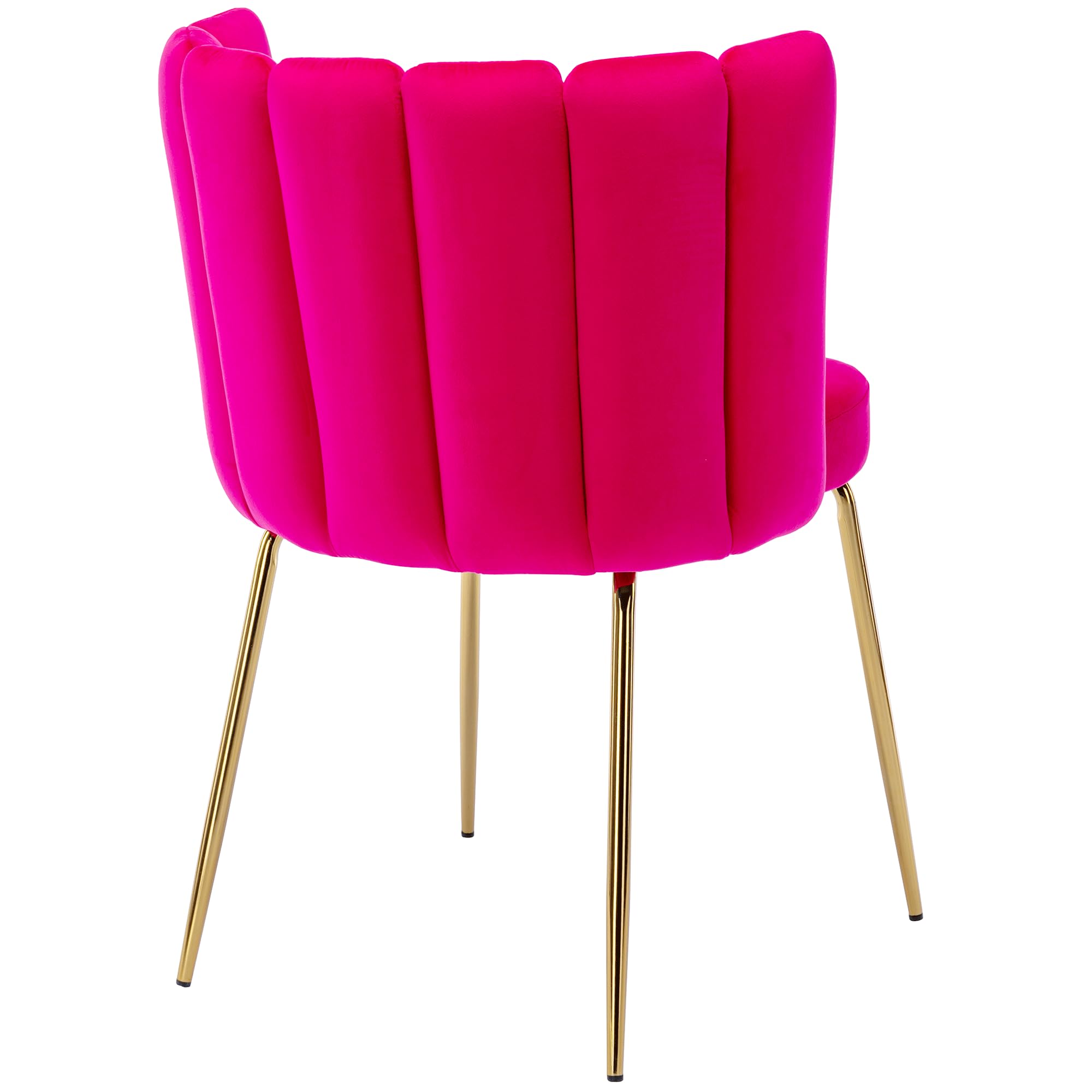 Velvet Dining Chairs Set of 4 - Modern Upholstered Accent Chairs with Gold Metal Legs for Kitchen, Living Room & Dining Room - Soft Rose Velvet Barrel Chairs for Home Decor & Entertaining