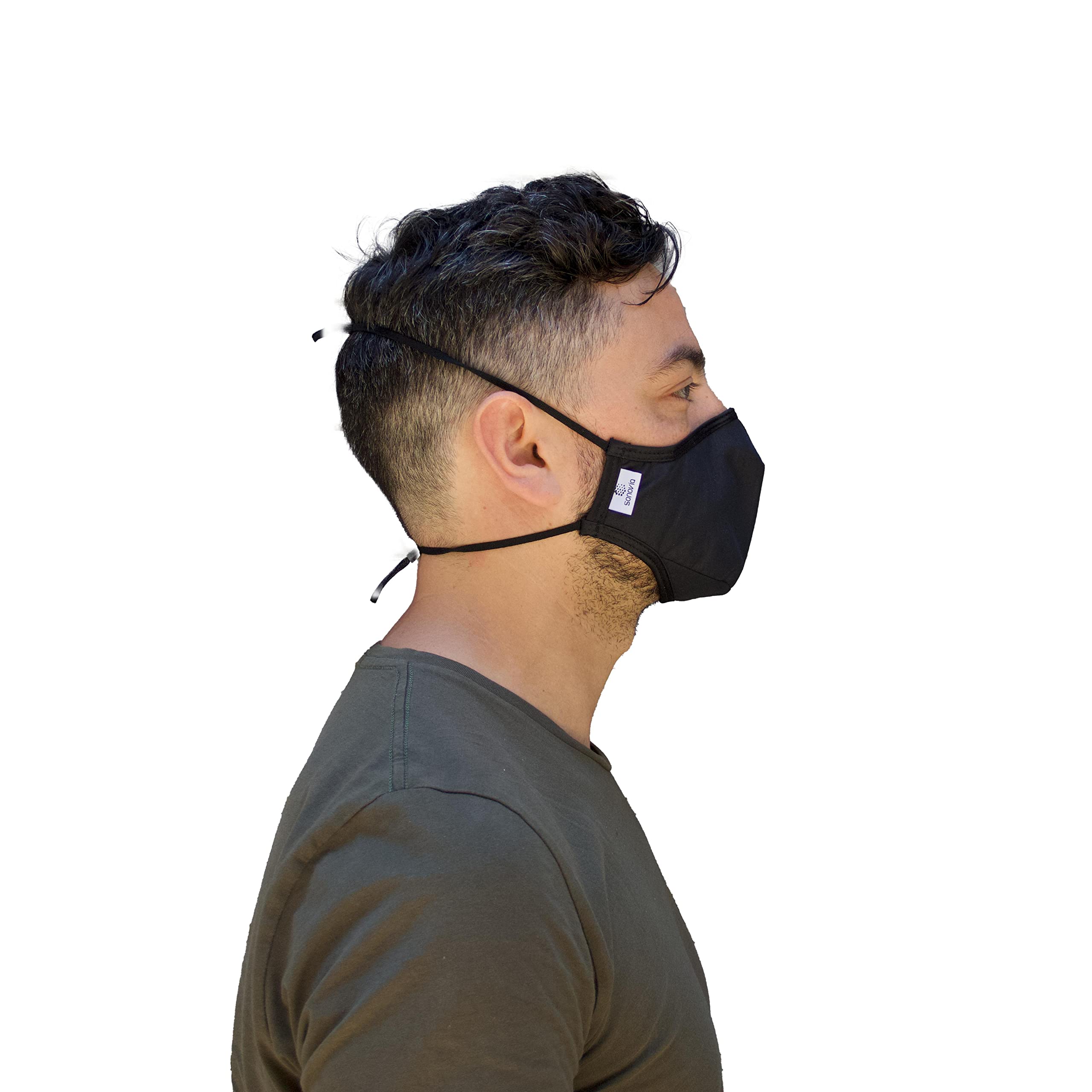 SONOVIA Reusable Face Mask with Patented Fabric - Adjustable Head Straps for Comfort - Breathable & Washable for Daily Use, Travel, Work, and Outdoor Activities