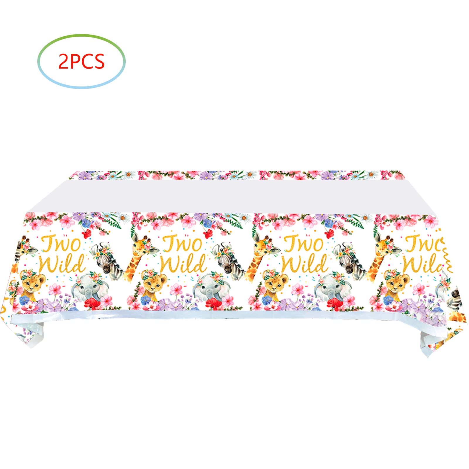 2 Pack Two Wild Safari Jungle Theme Tablecloths - 70.8