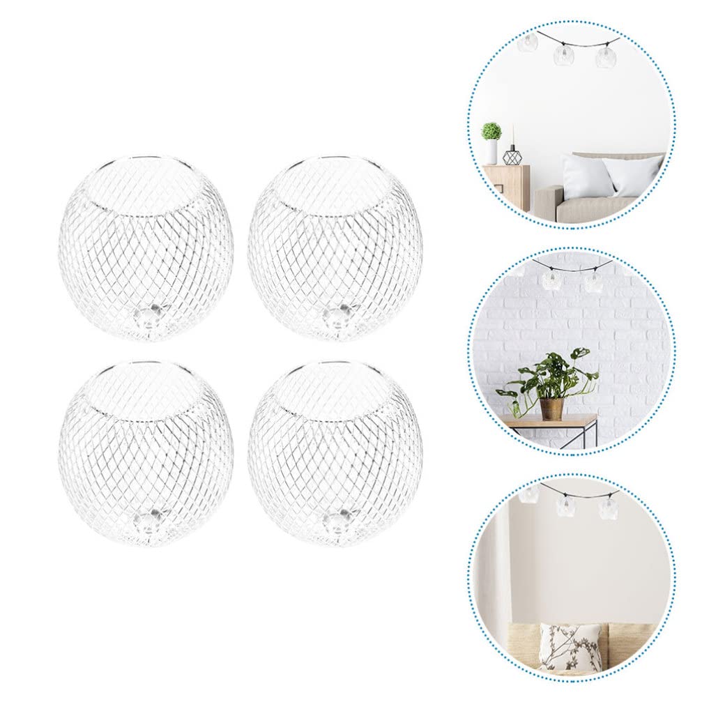 Operitacx 4-Pack Metal Pendant Lamp Shades - Decorative Spherical Hollow Out Light Covers for Table & Ceiling Lights - Perfect for Bedroom, Kitchen, Living Room & Dining Room Lighting Decor