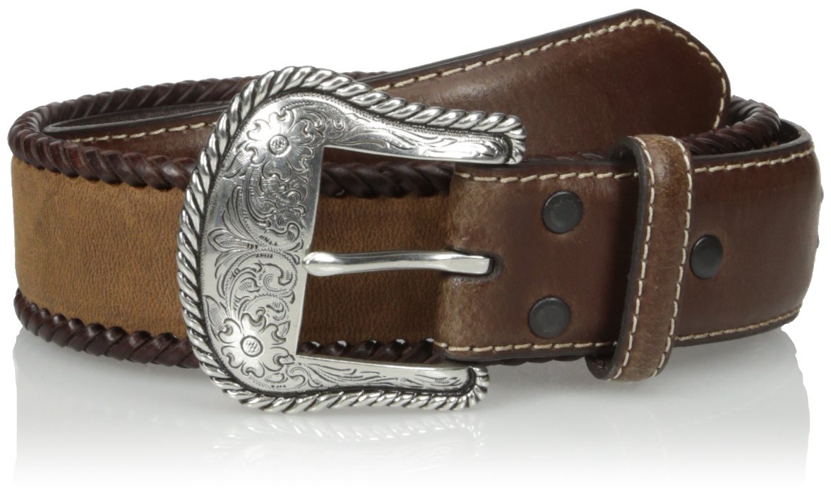 Nocona Men's Top Hand Brown Wipstitch Cowhide Leather Belt - Western Style Accessory for Jeans, Workwear & Casual Outfits