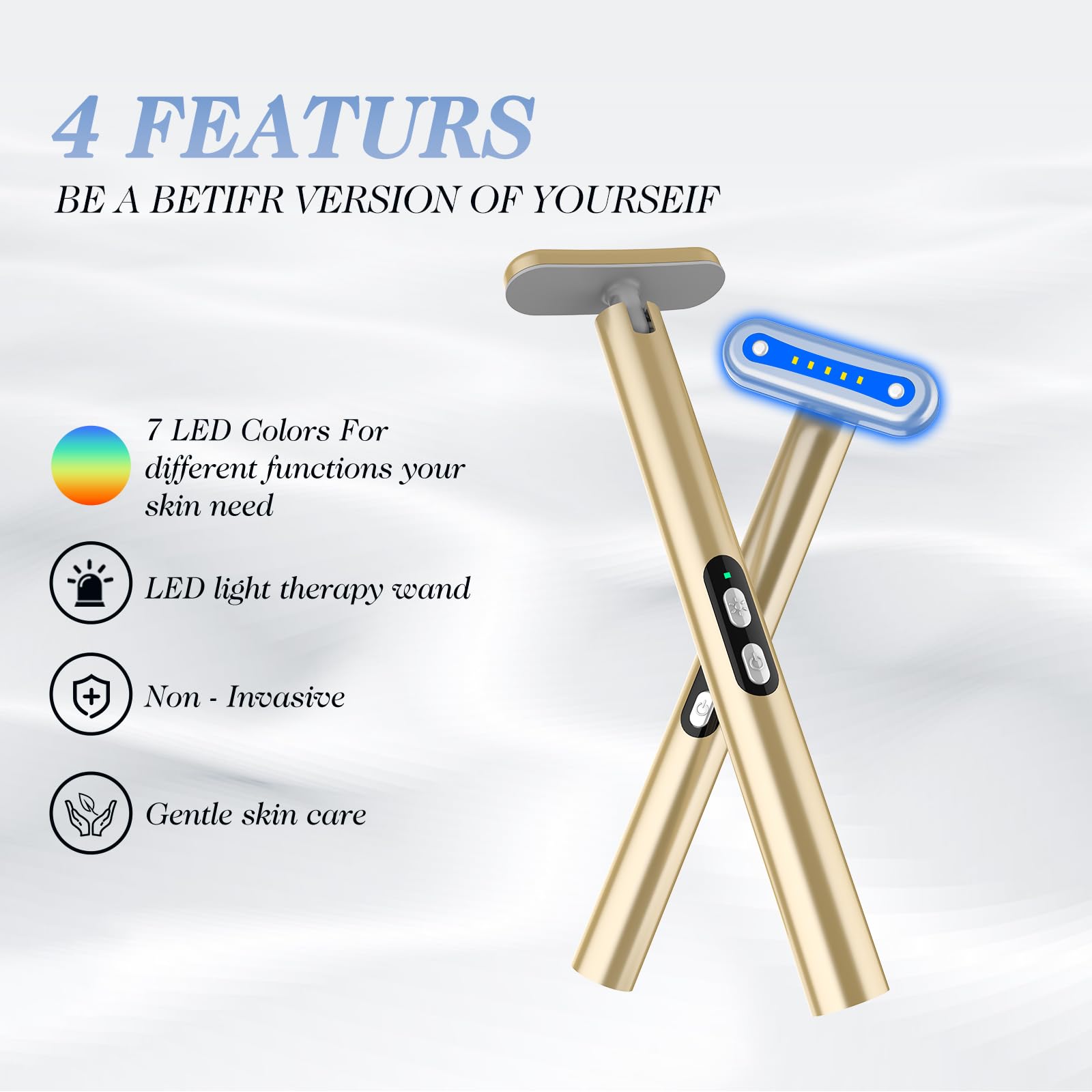 Red Light Therapy Face Massager - 7 Color LED Facial Light Therapy Device for Skin Rejuvenation & Anti-Aging | At-Home Skincare Tool for Wrinkle Reduction & Glowing Complexion | Perfect for Daily Facial Care & Relaxation Routine