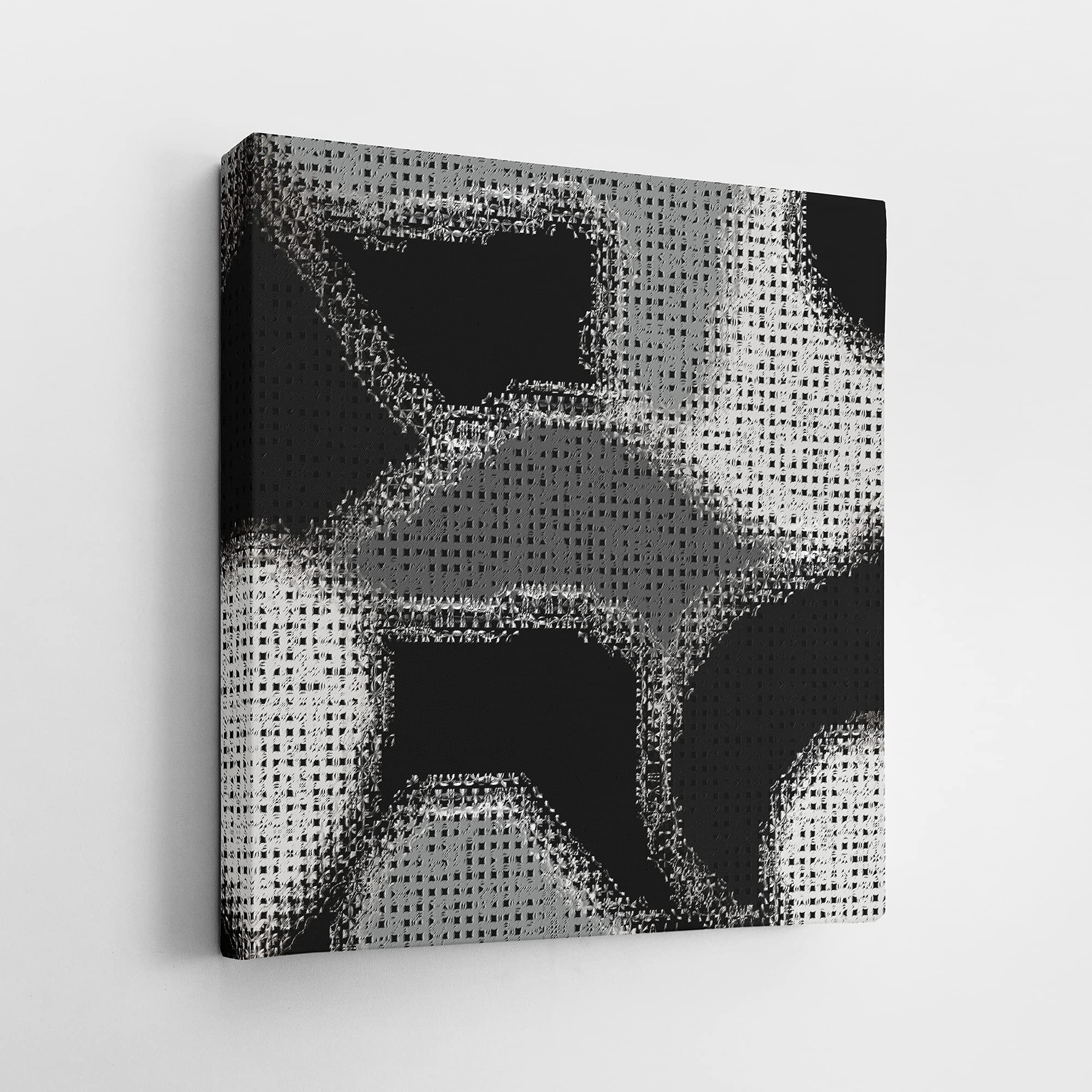 Armen Living Abstract Mosaic 546 Square Wrapped Canvas Wall Art Print 24x24 Inches - Modern Home Decor for Living Room, Bedroom & Office