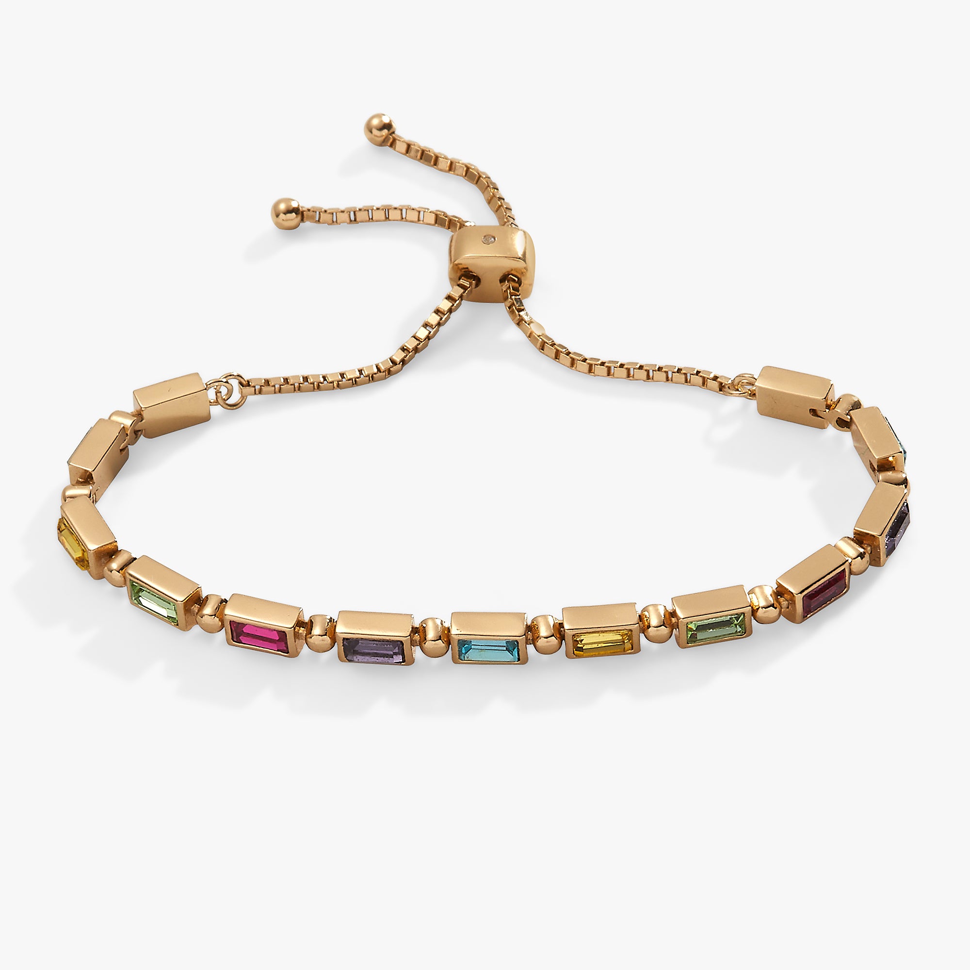 Vibrant Crystal Bolo Bracelet for Women - Adjustable Beaded Stretch Cuff with Sparkling Gemstones | Perfect for Parties, Weddings & Everyday Fashion Accessories