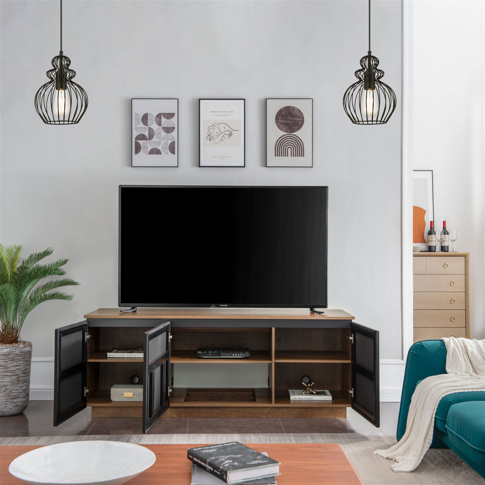 Tauris Hollywood 1800DO TV Stand Entertainment Center - Modern Media Console for Living Room, Home Theater & Gaming Setup
