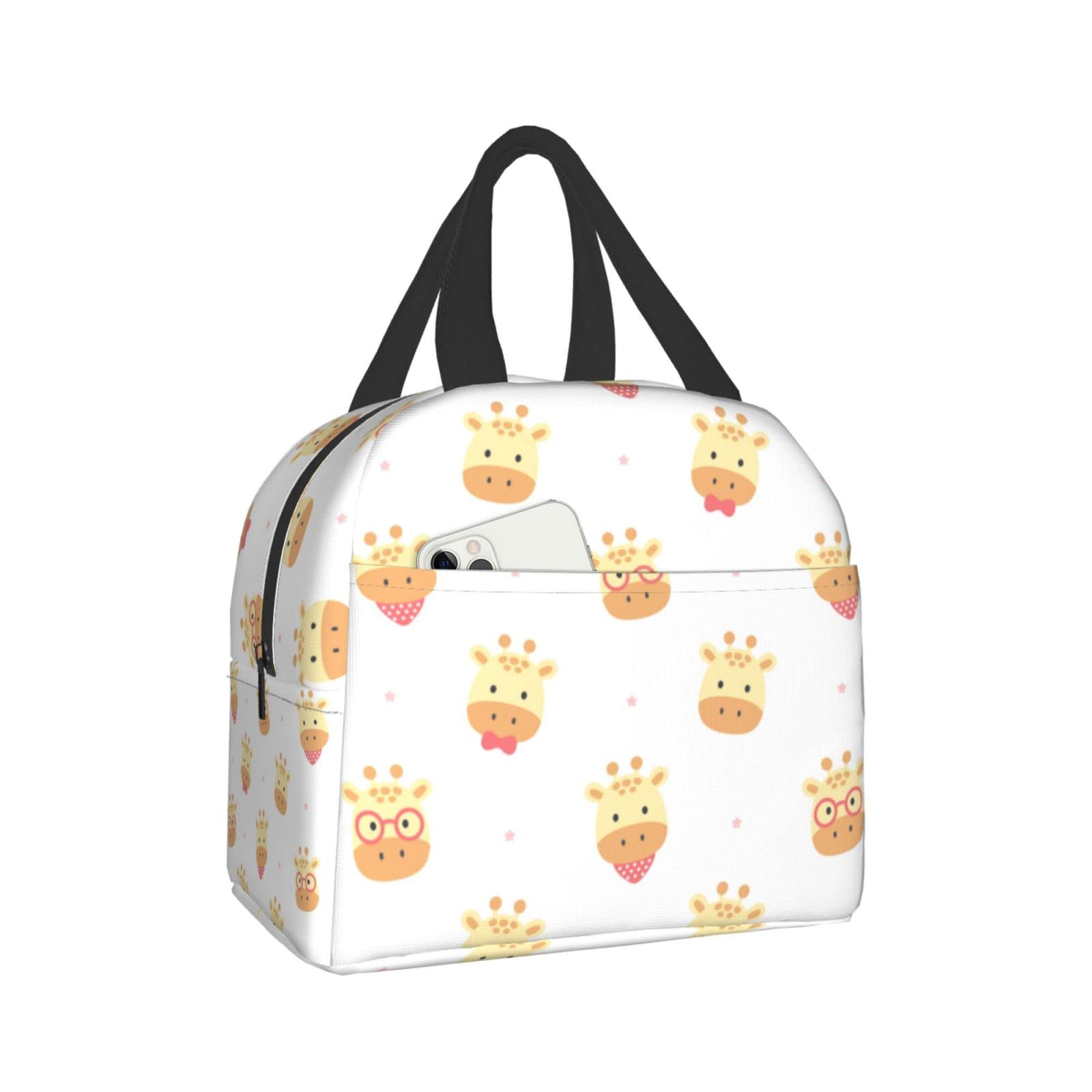 Insulated Giraffe Lunch Box for Adults - Reusable Thermal Lunch Bag for Office, School, Camping, Hiking & Travel - Leakproof Cooler Tote for Picnics, Beach Outings & Daily Commute