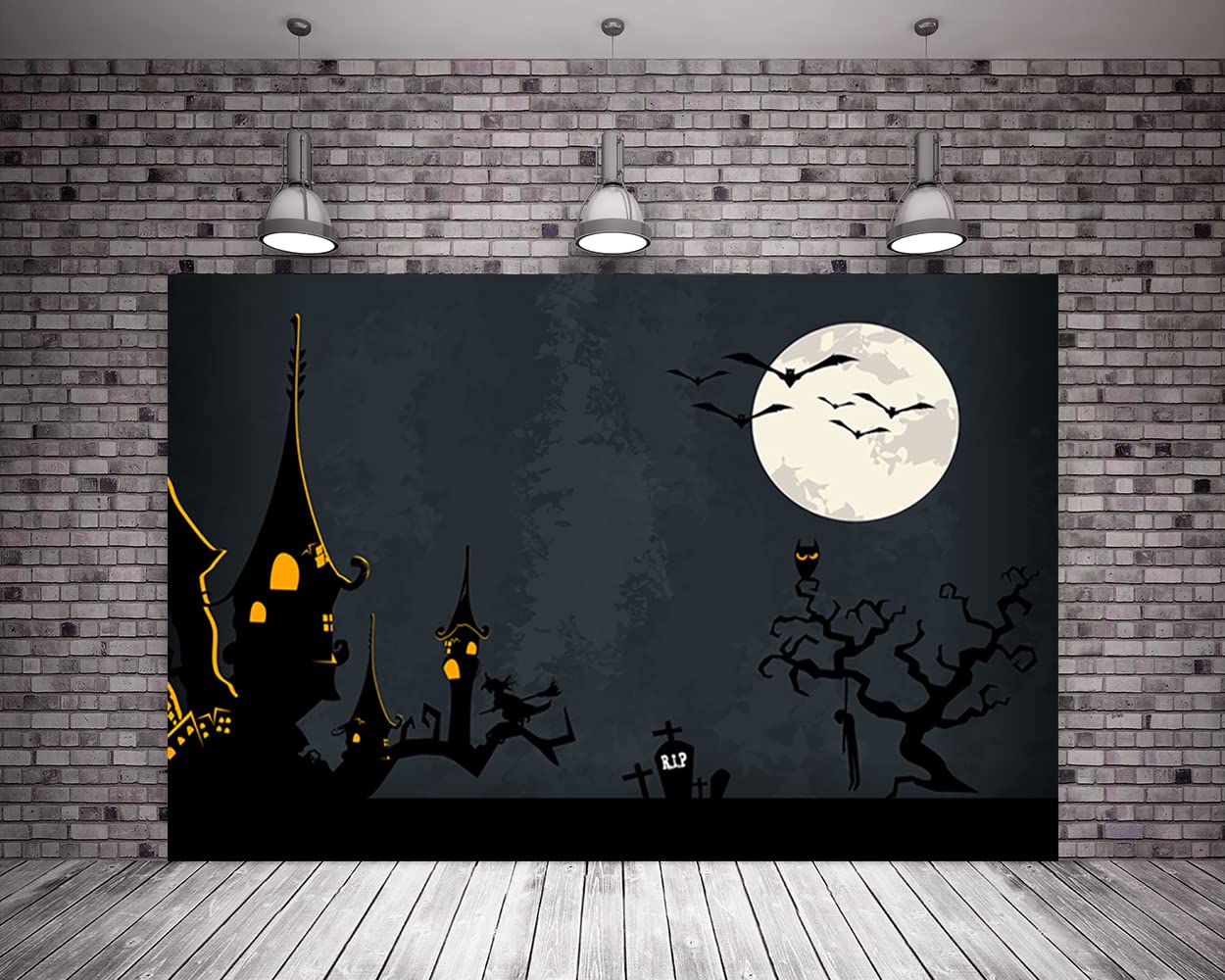 20X10ft Horror Night Photography Backdrop - Mystery Graveyard Darkness Ghost Theme for Halloween Party, Kids Photo Shoot Background - Perfect for Spooky Decorations, Themed Events & Birthday Parties
