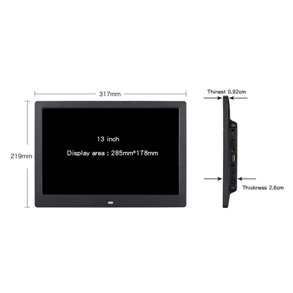 10 Inch Digital Photo Frame with 1024x600 Full HD IPS Display - Remote Control, Auto-Rotate, Calendar Clock, Timer, SD/USB Support - Perfect for Home, Office & Gift Giving