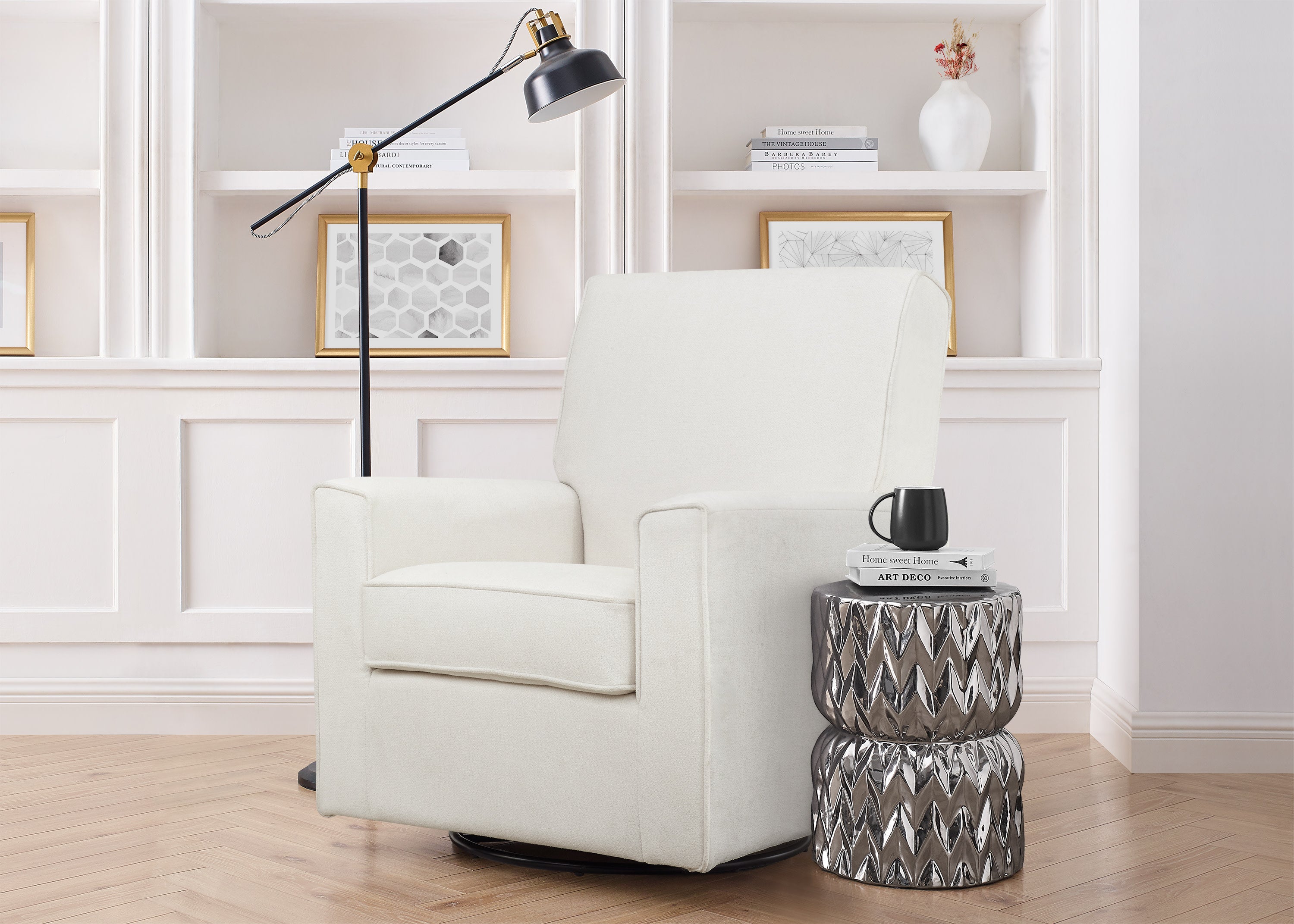 Sophie Nursery Glider Swivel Chair with LiveSmart Fabric - Comfortable Rocking Recliner for Breastfeeding & Baby Nursery - Perfect for Nursing, Reading & Relaxing with Your Newborn