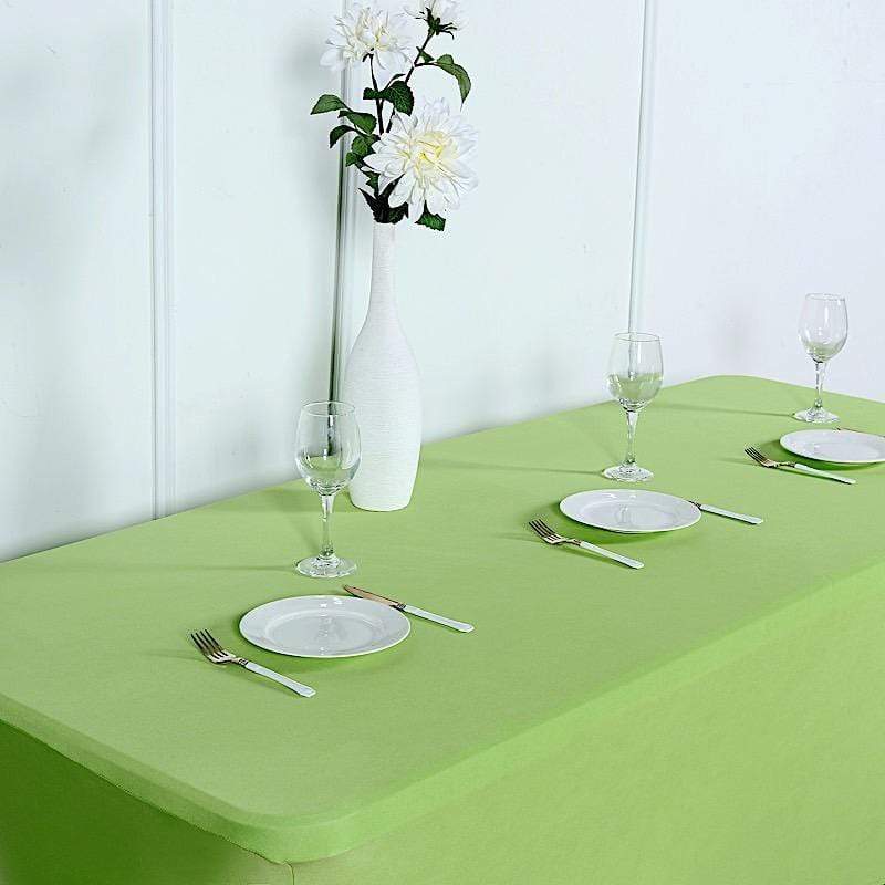 6 ft Stretch Spandex Tablecloth - 72 x 30 Inches Rectangular Fitted Table Cover for Banquet, Wedding & Party Decorations