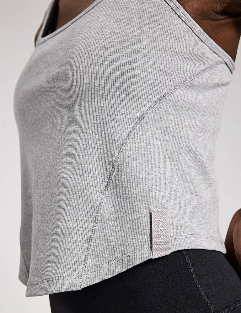 Jodie Tank Top - Soft Grey Marle for Women | Casual & Layering Essential | Perfect for Yoga, Workouts & Everyday Wear