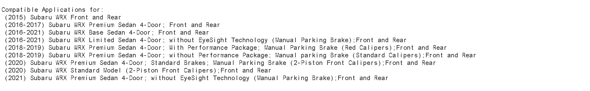 Premium PowerSport Front & Rear Brake Kit - Ceramic Brake Pads & Rotors for 2015-2020 Subaru WRX | High-Performance Braking System for Street Racing & Daily Commuting