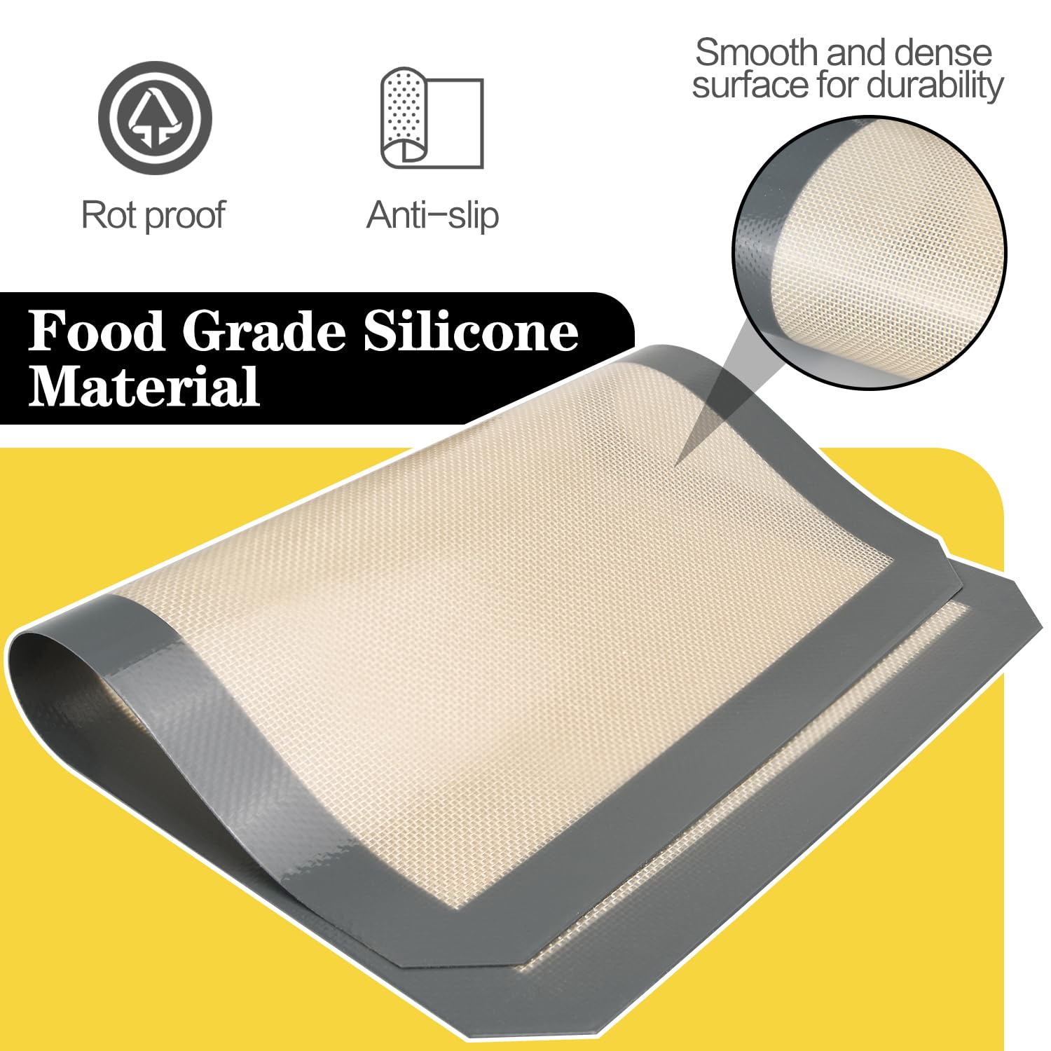 Non-Stick Silicone Baking Mats (2-Pack, 16.5