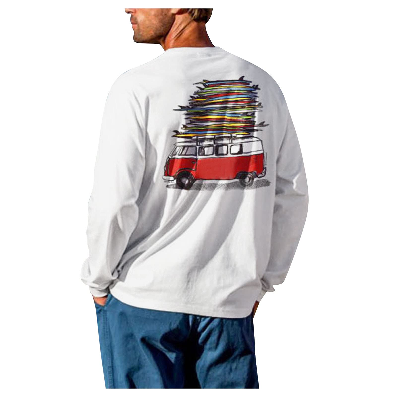Men's Winter Oversized Crewneck Sweatshirt - Long Sleeve Casual Wear for Cold Weather