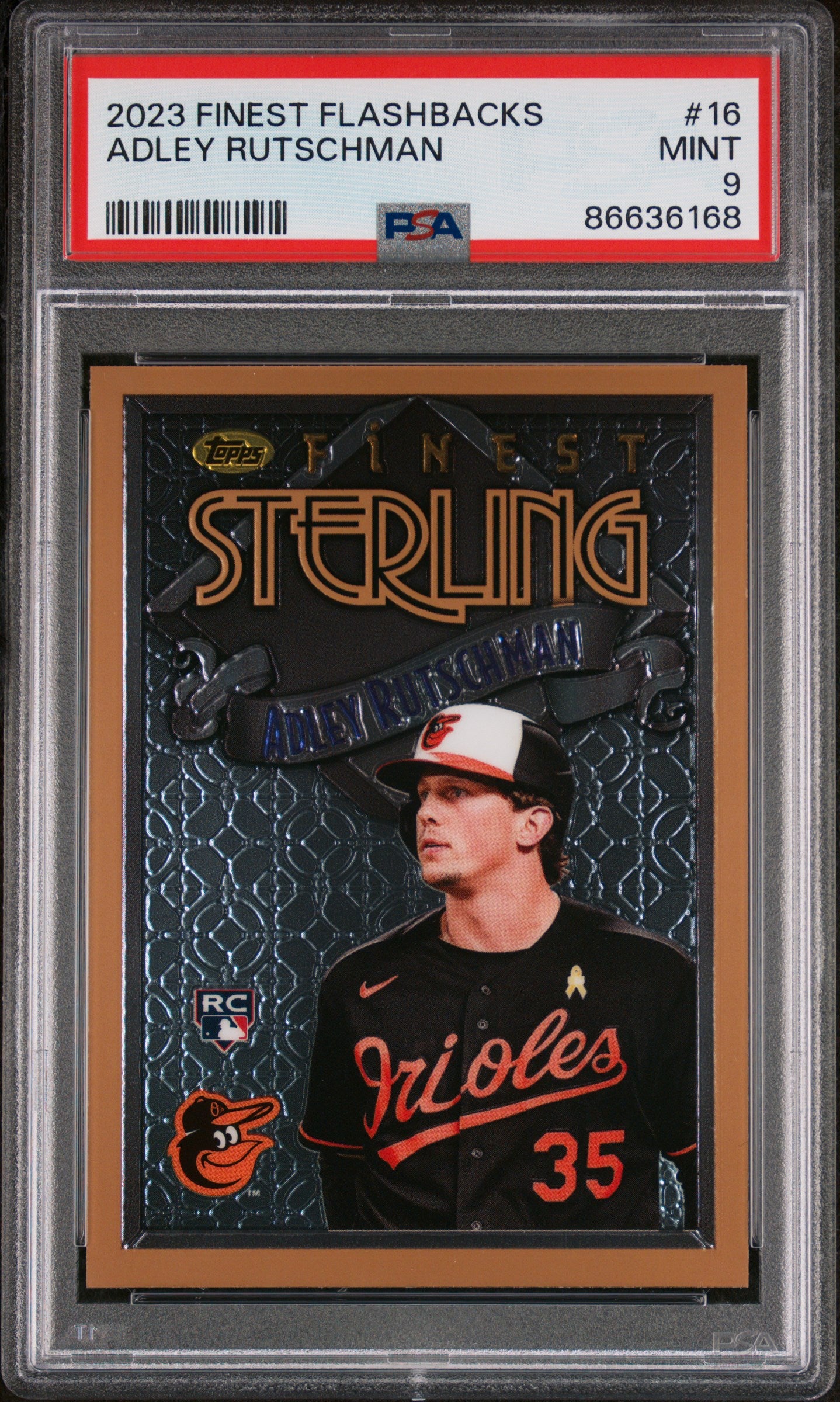 2023 Topps Finest Flashbacks Adley Rutschman #16 PSA 9 Graded Baseball Card - Perfect for Collectors & Sports Memorabilia Enthusiasts