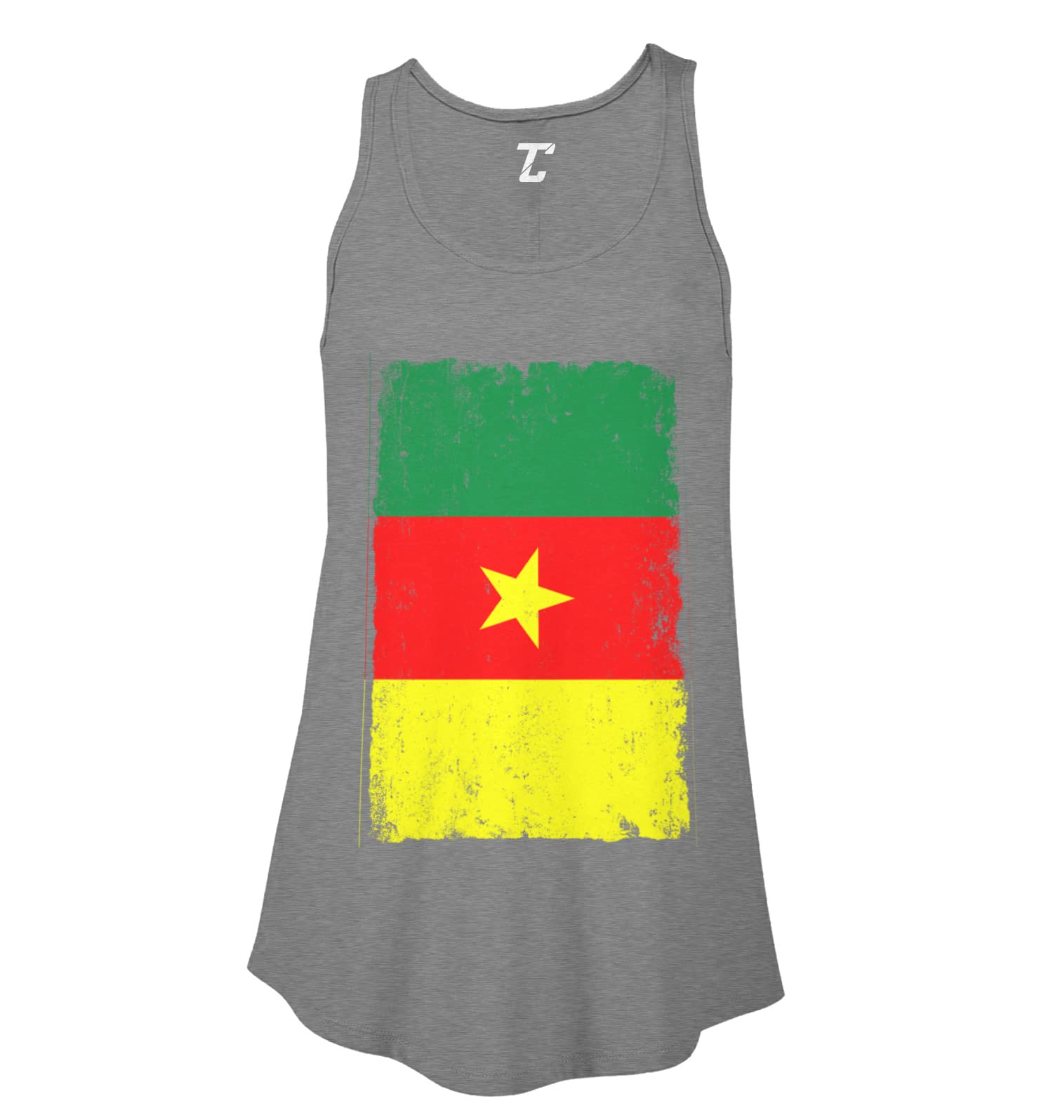 Distressed Cameroon Flag Women's Tank Top - Vintage Style Patriotic Loose Fit Casual Shirt for Women - Perfect for Independence Day, Sports Events & National Pride Celebrations
