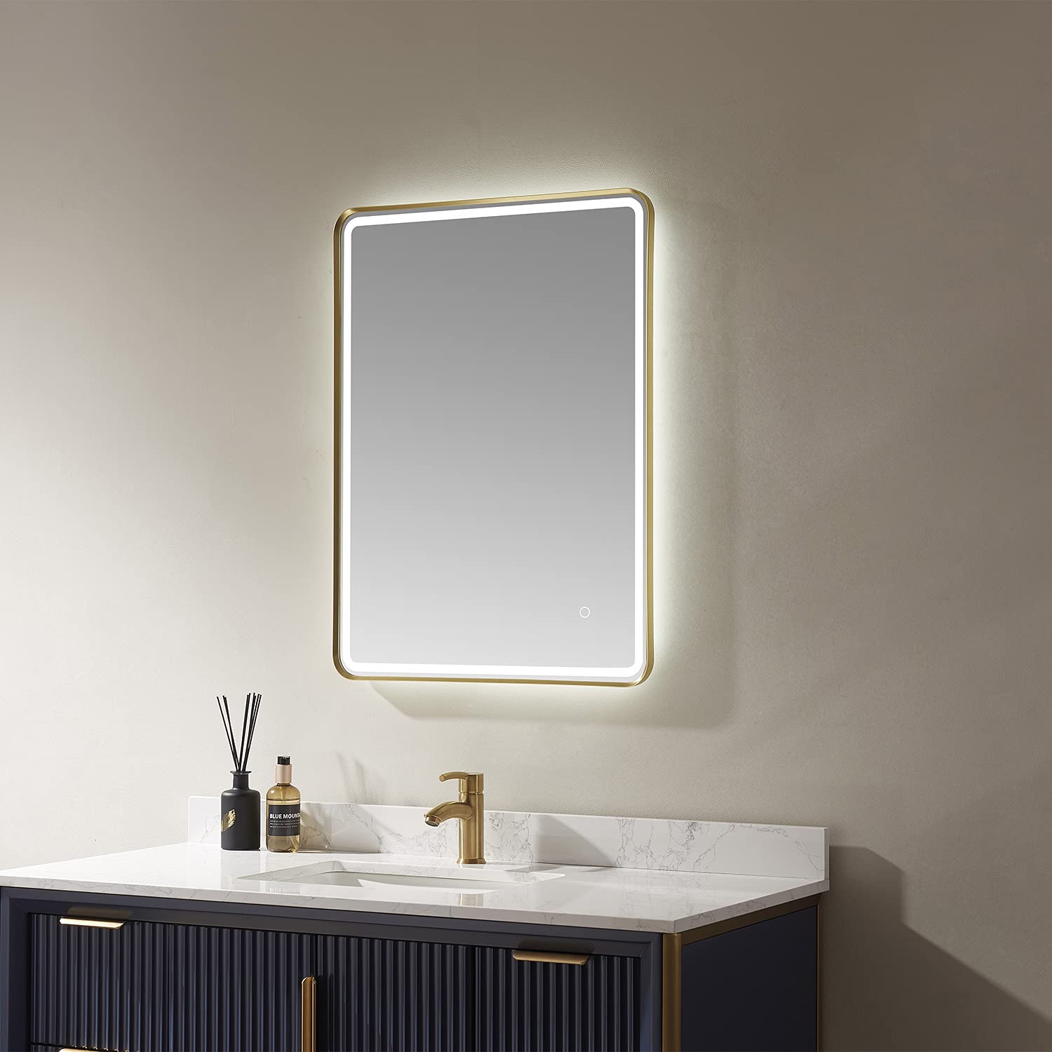 Vinnova Piceno 24 Inch Rectangle LED Bathroom Mirror with Adjustable Lighting - Perfect for Makeup, Shaving & Modern Vanity Decor