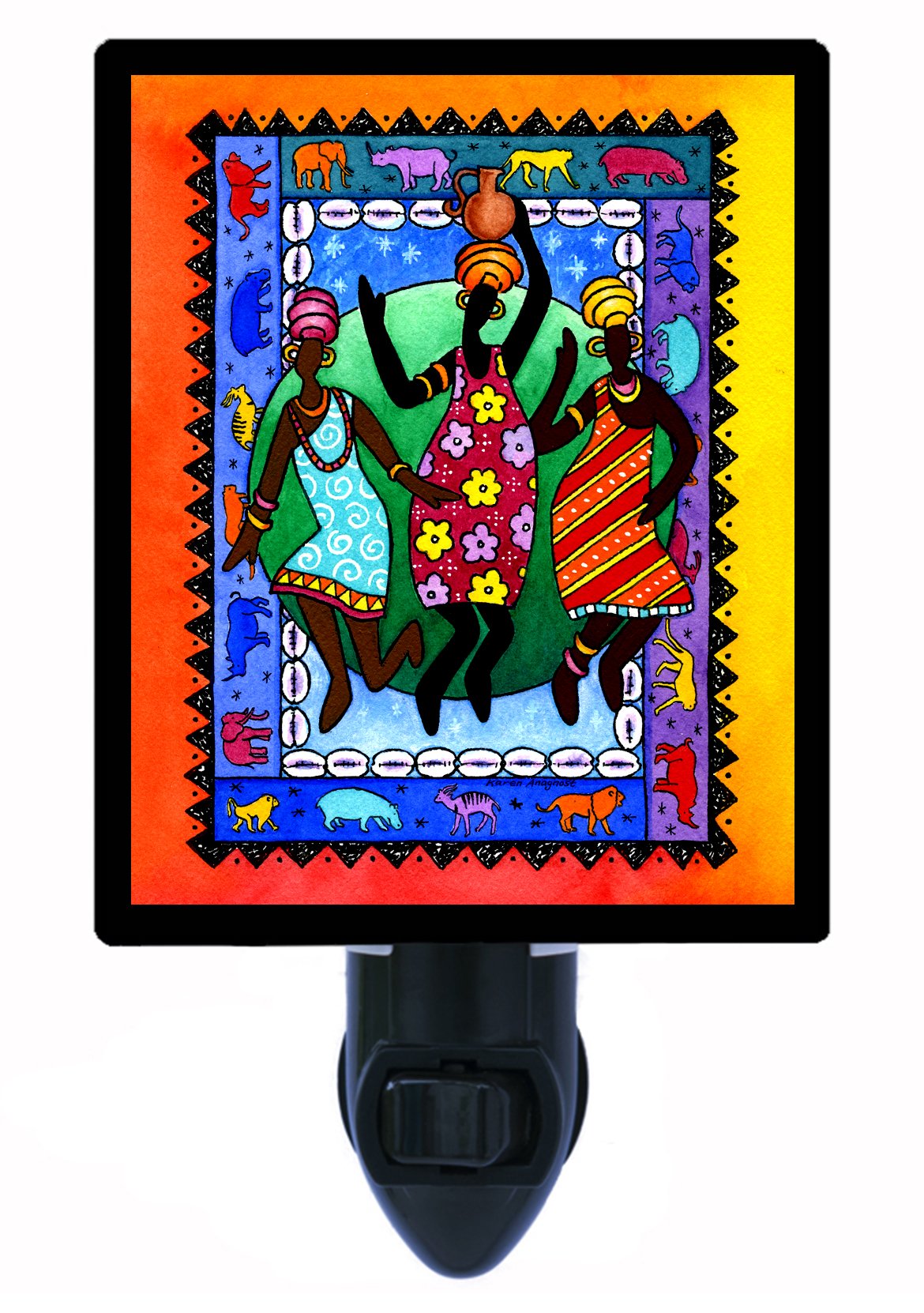 African Tribal Night Light - Handcrafted Ethnic LED Lamp for Home Decor, Bedroom, Nursery & Cultural Ambiance | Perfect for World Music Lovers & Afrocentric Interior Design