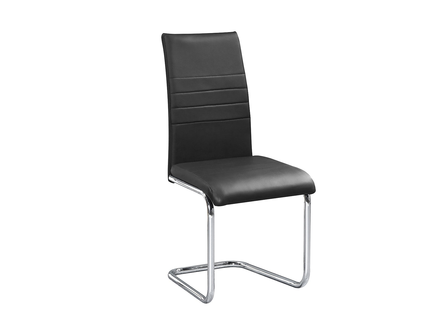 Premium Black Bonded Leather Hovering Chair Set of 6 - Modern Dining Room Seating for Home, Office, Restaurant & Cafe Use