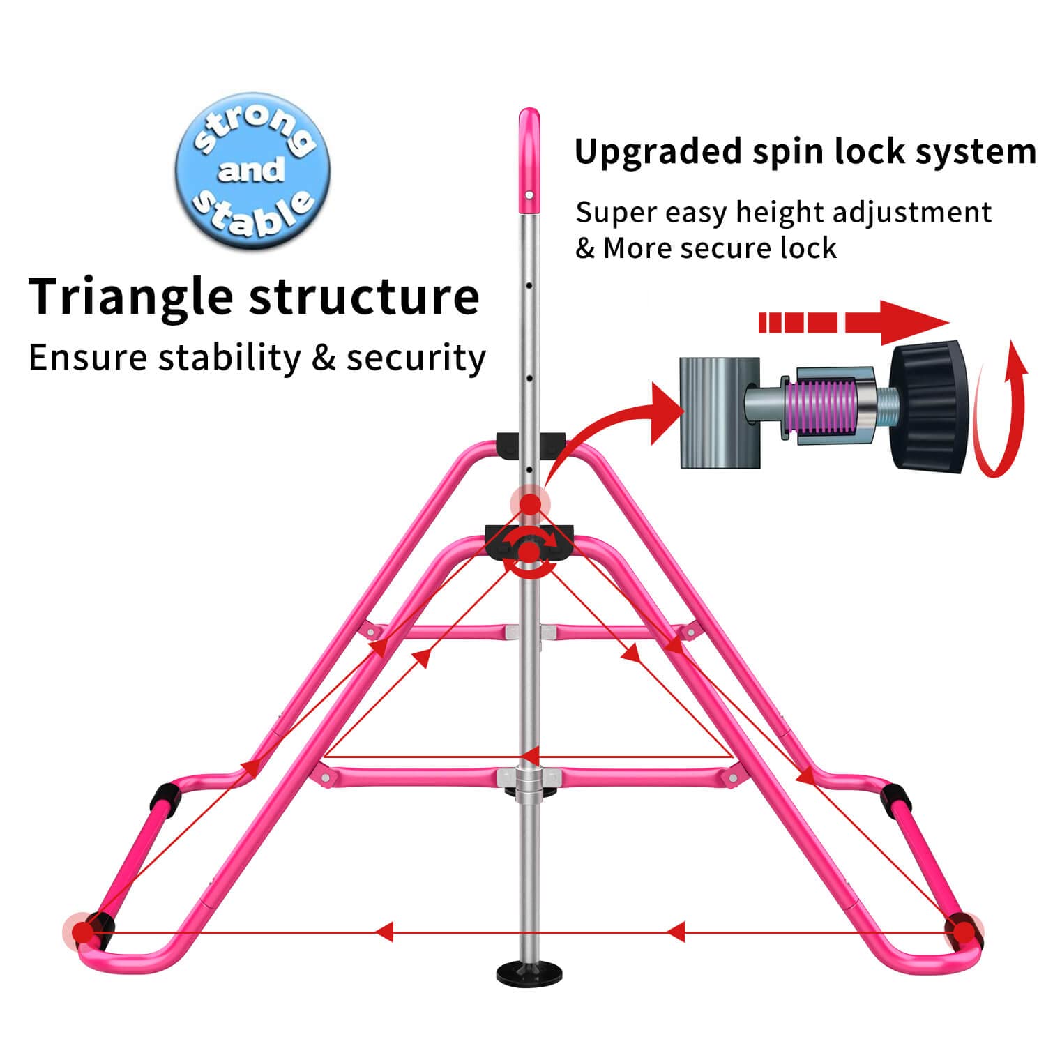 Adjustable Gymnastics Bar for Kids - Expandable Training Bar for Home & Gym