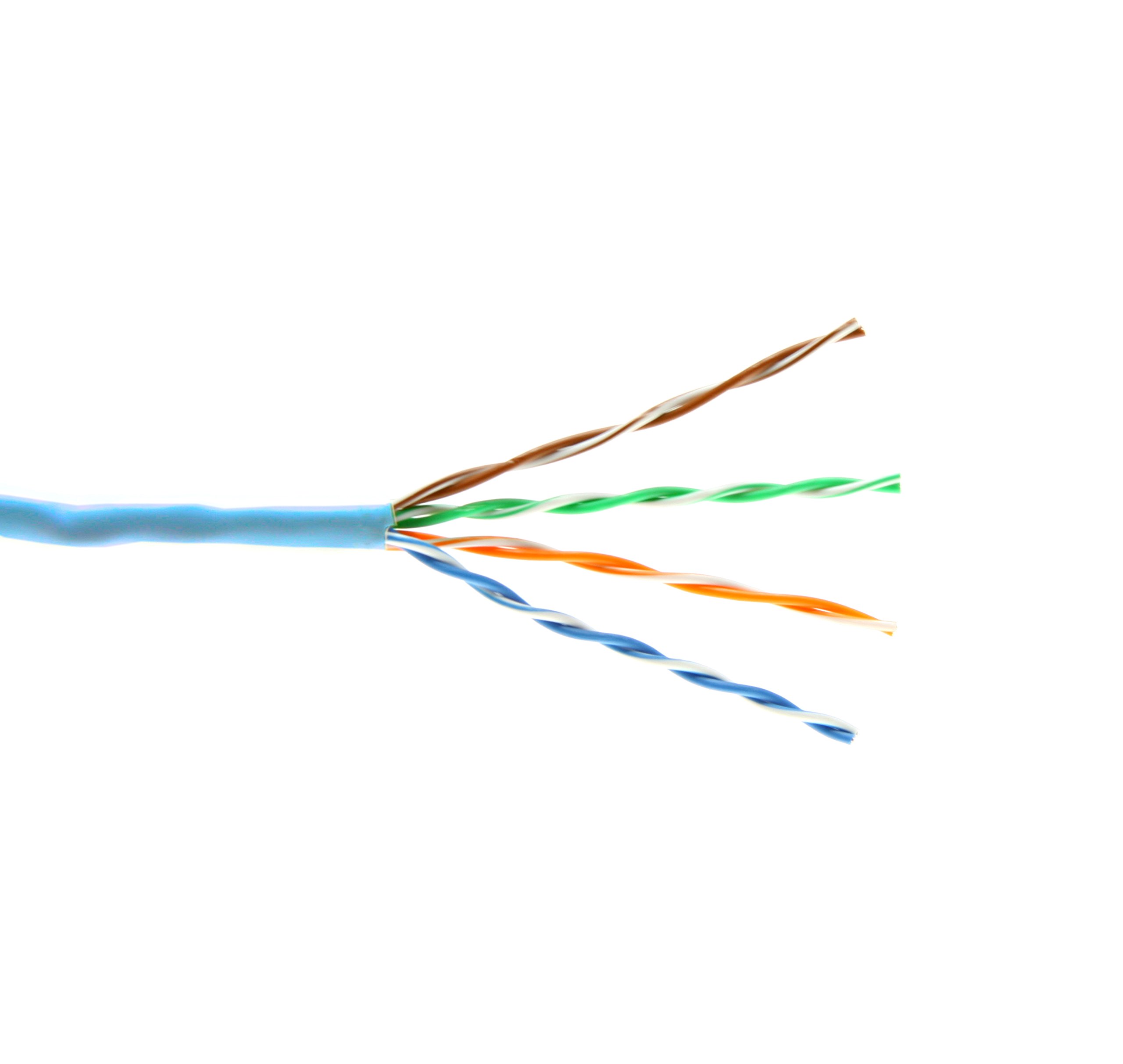 Cat5e 1000ft CMR Riser Rated Solid Bare Copper UTP Ethernet Cable - High Speed POE & IP Security Camera System - Blue PVC Twisted Pair Cable for Home/Office Network & Surveillance Installations