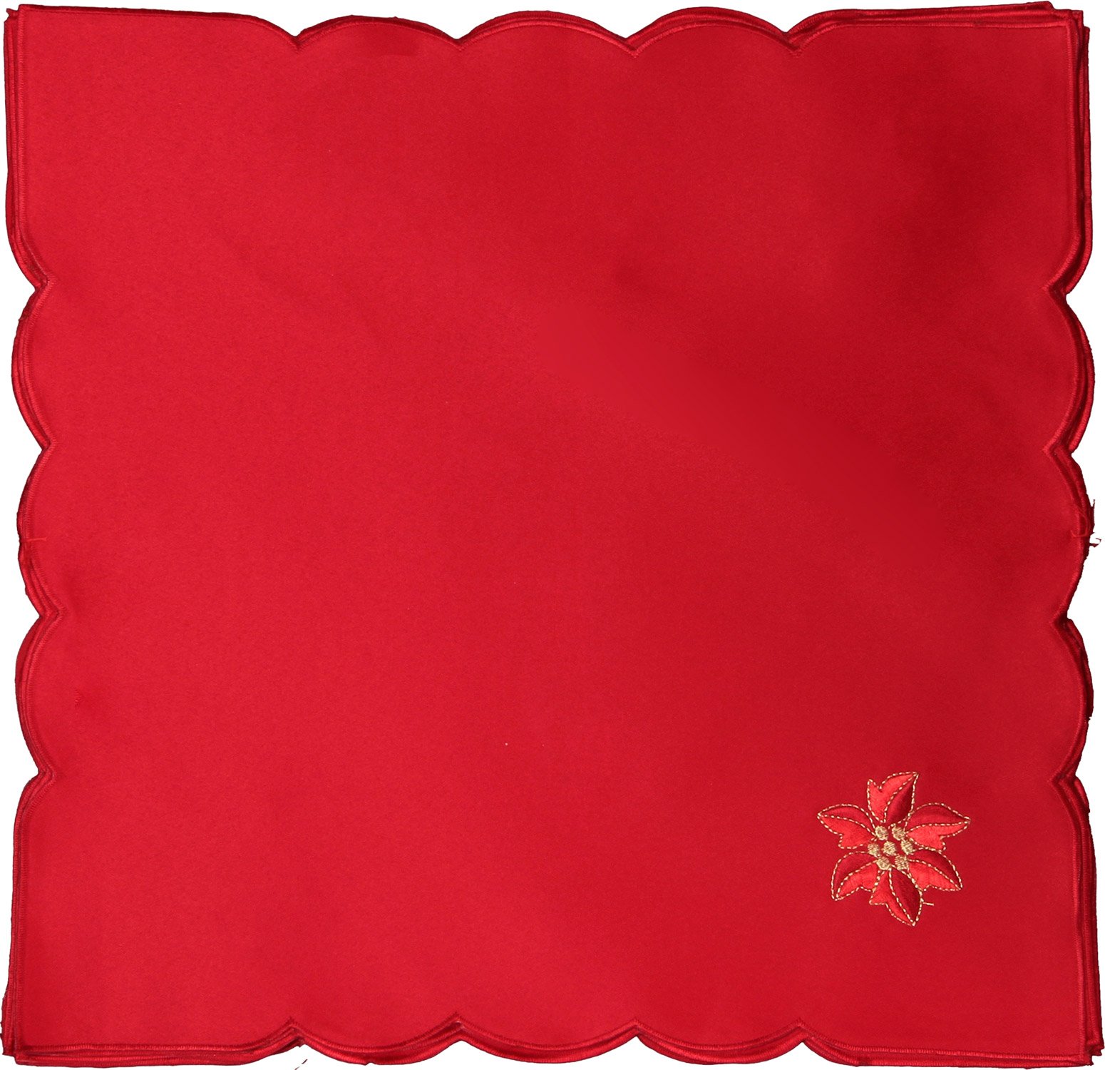 Premium Embroidered Poinsettia Bell Christmas Tablecloth Set - 88