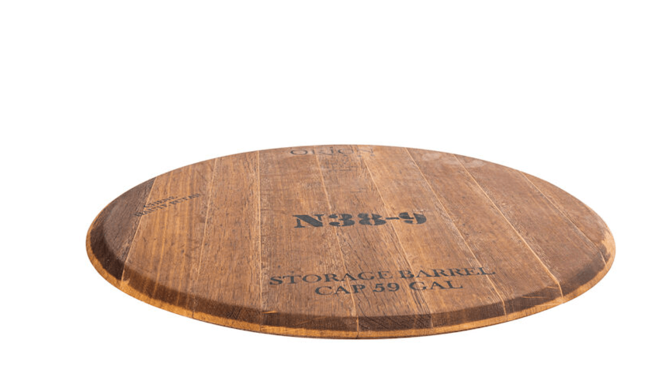 Vintage Wooden Wine Cask Lazy Susan Turntable - 12 Inch Round Rotating Serving Tray for Dining Table, Kitchen, Bar - Perfect for Wine Bottles, Cheese Platters & Party Serving