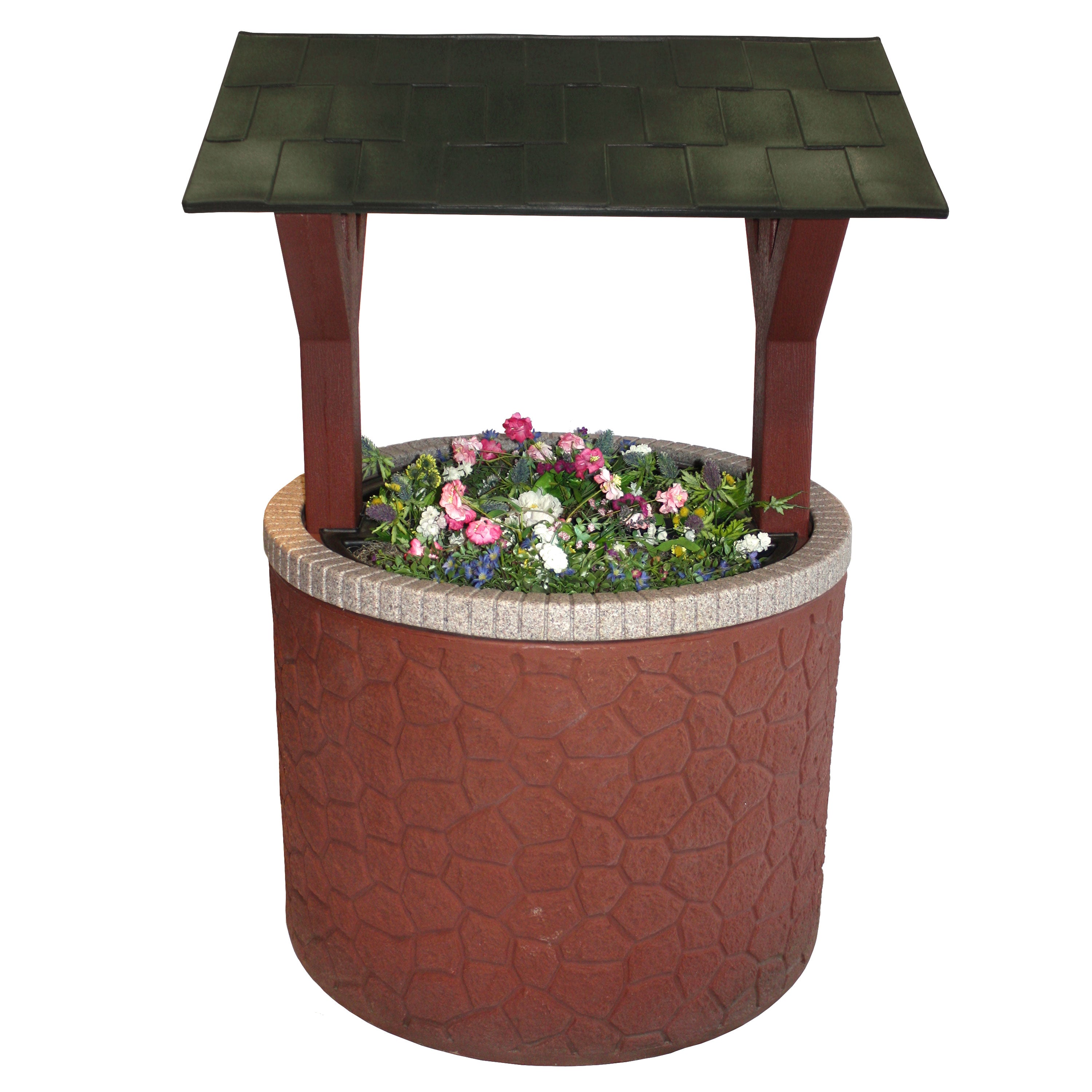 Durable Wishing Well Planter Cover with Base and Roof - Decorative Garden Tank Top for Septic System - Perfect for Outdoor Landscaping, Yard Decor, and Garden Accents