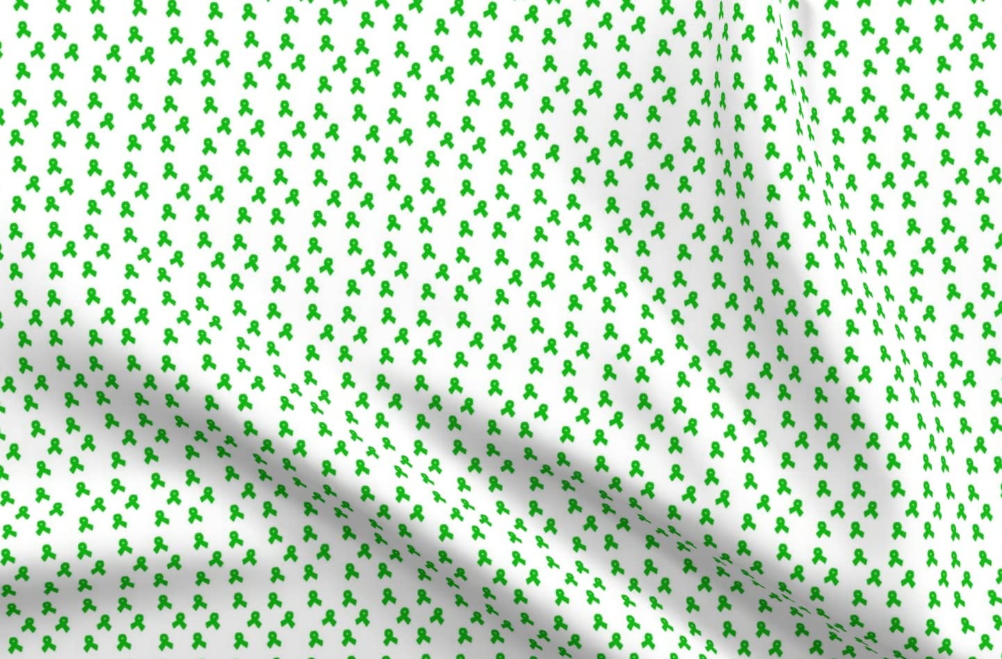 Green Cancer Awareness Printed Minky Fabric Fat Quarter - Soft Plush Material for Sewing Baby Blankets, Quilt Backing & DIY Projects - Perfect for Crafting, Home Decor & Gift Making