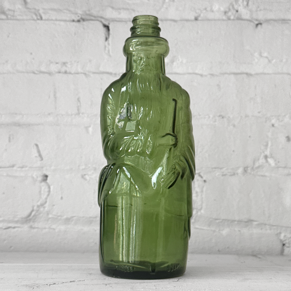 Vintage Early 20th Century Poland Spring Moses Figure Bottle No. 701 - Antique Glass Collectible for Home Decor & Historical Display