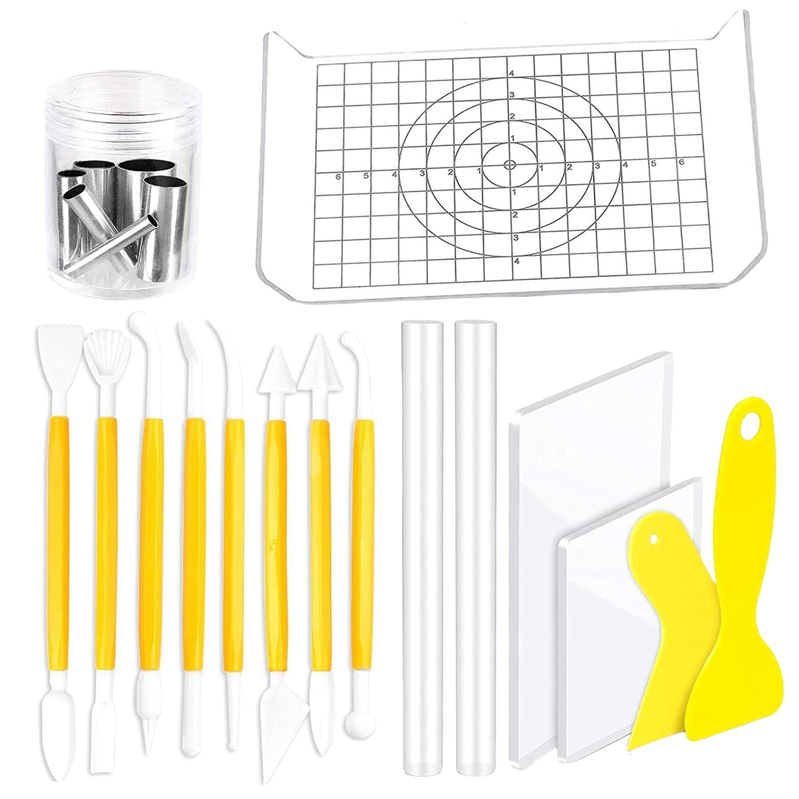 Yiju 22-Piece Polymer Clay Tool Set - Professional Ceramic & Pottery Shaping Tools with Indentation Round Tips - Perfect for Sculpting, Jewelry Making & DIY Crafts