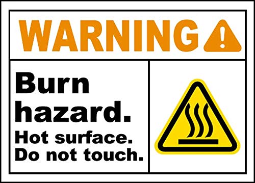 Vinyl Safety & Warning Stickers Bundle - Hot Surface Do Not Touch, Warehouse Signs - 1-10 Pack (3.5