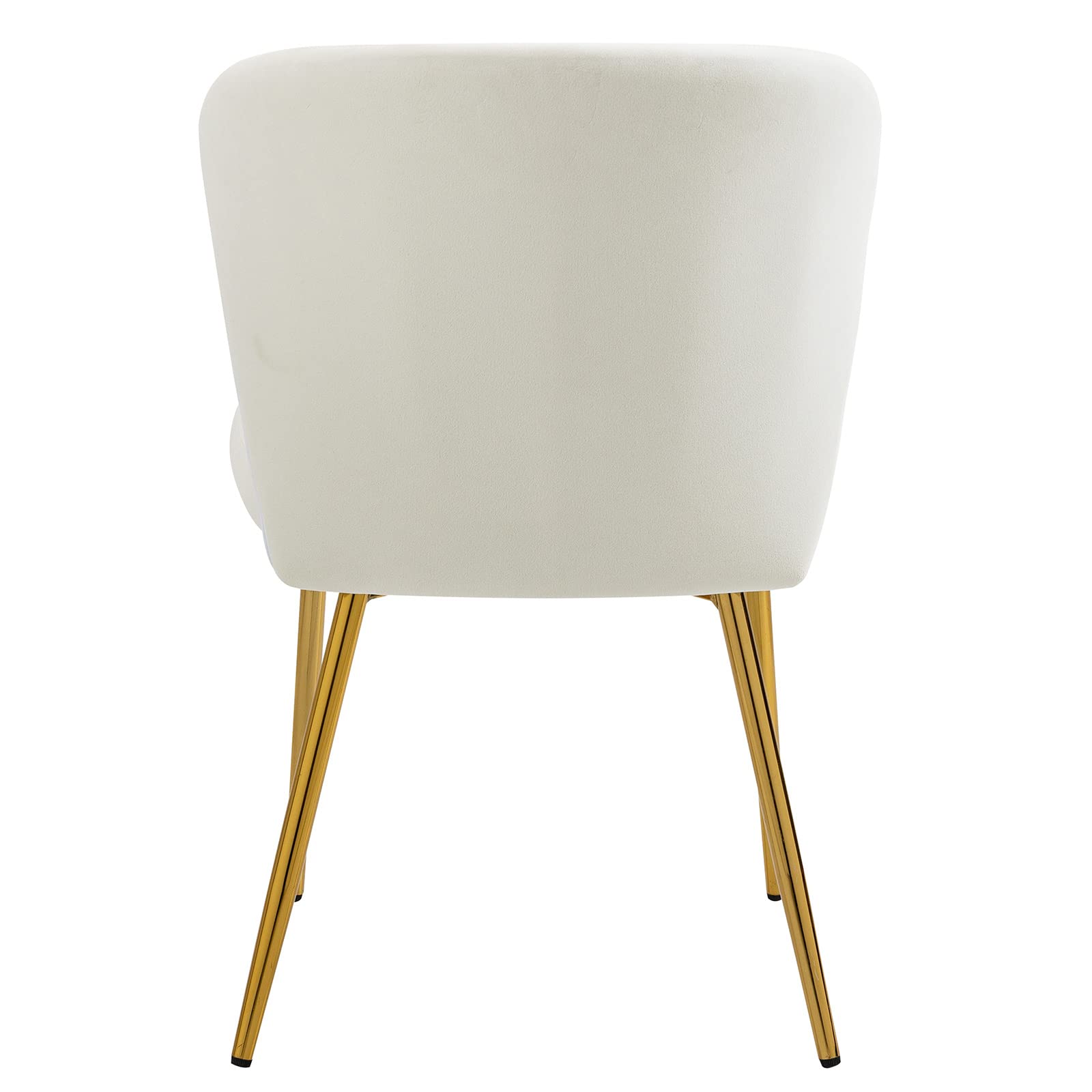 Luxury Velvet Dining Chairs Set of 2 - Modern Upholstered Accent Chairs with Golden Metal Legs for Living Room, Kitchen, Dining Room & Patio - Perfect for Home Decor, Dinner Parties & Cozy Reading (White, 2-Pack)