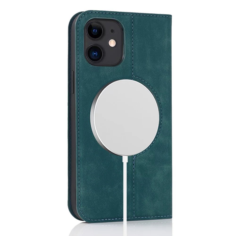Premium Genuine Leather Wallet Case with MagSafe for iPhone 13/14/15 Pro Max - Slim RFID Blocking Card Holder for Daily Use & Travel