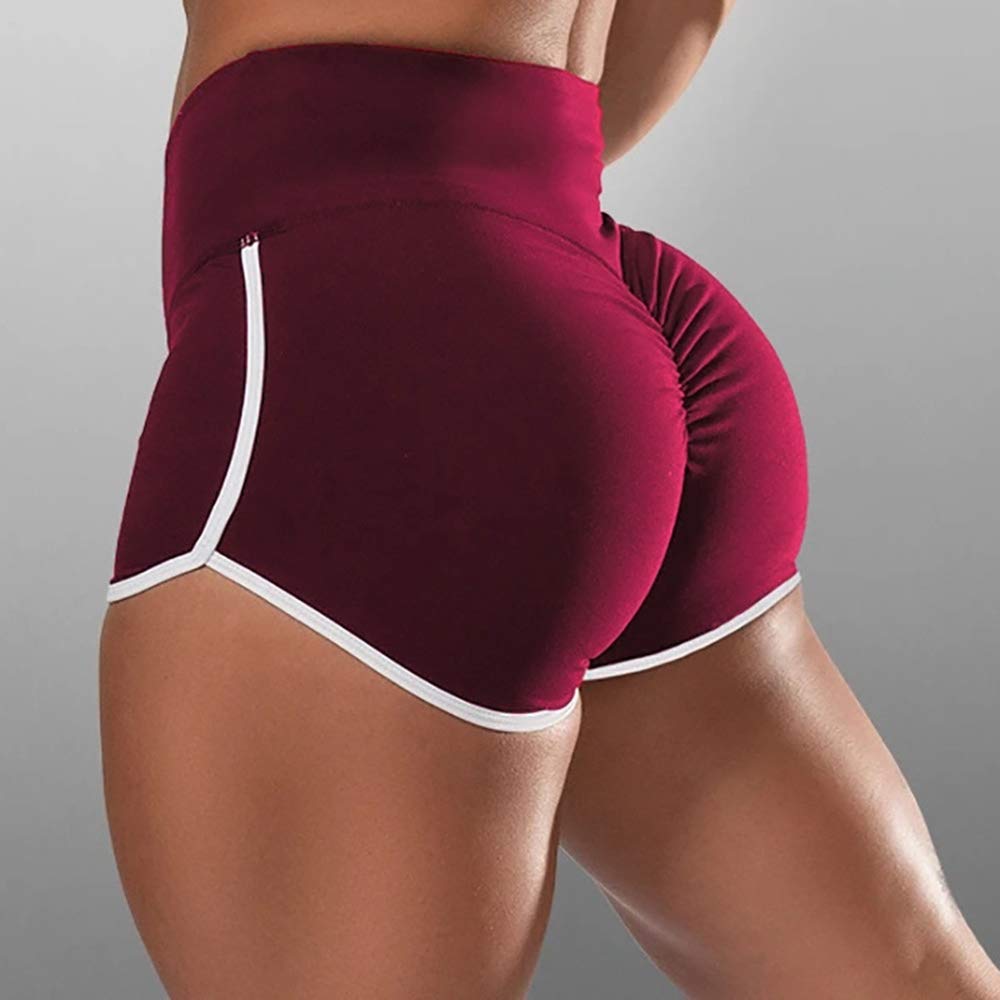 **Sexy High Waisted Workout Shorts for Women - Butt Lifting Yoga Pants, Athletic Gym Shorts, Fitness & Running Shorts - Red 3XL - Perfect for Yoga, Gym, Running & Casual Wear**