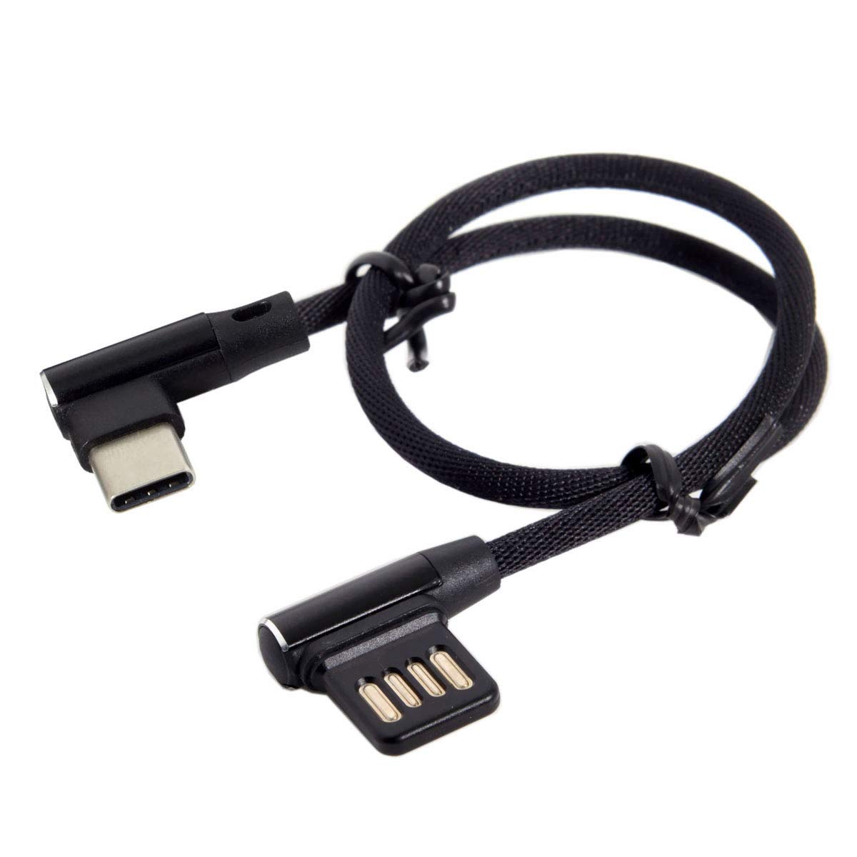 Chenyang USB 2.0 to USB C 90 Degree Right Angle Adapter Cable - 15CM (0.5ft) Short Extension Cord for Phone, Tablet, Laptop Charging & Data Transfer