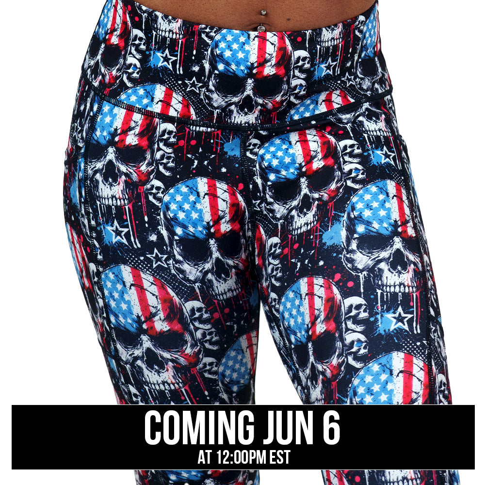 United Skulls Printed Leggings - High Waist Yoga Pants for Women, Halloween Costume, Gothic Fashion & Workout - Perfect for Gym, Dance & Cosplay