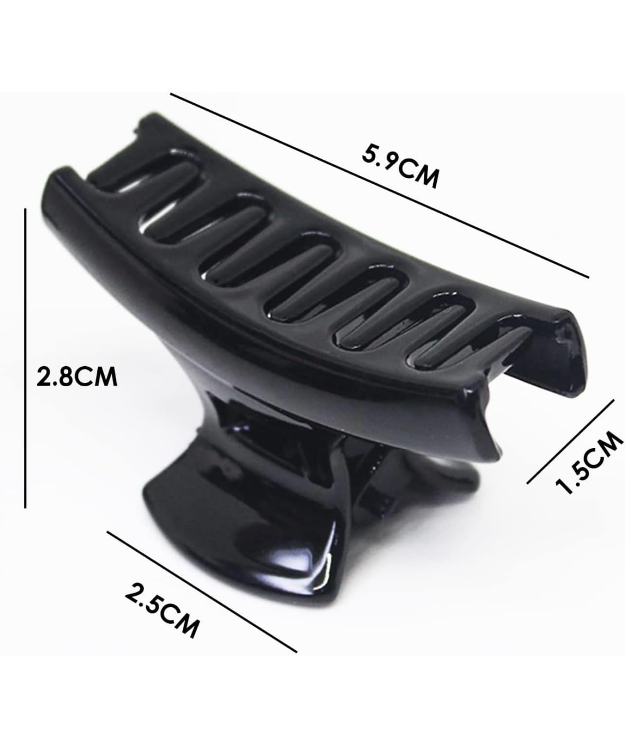 Stylish Black Plastic Hair Claw Clips for Women & Girls - Non-Slip Hair Accessories (Pack of 6, One Size) | Perfect for Everyday Use, Work, and Special Occasions