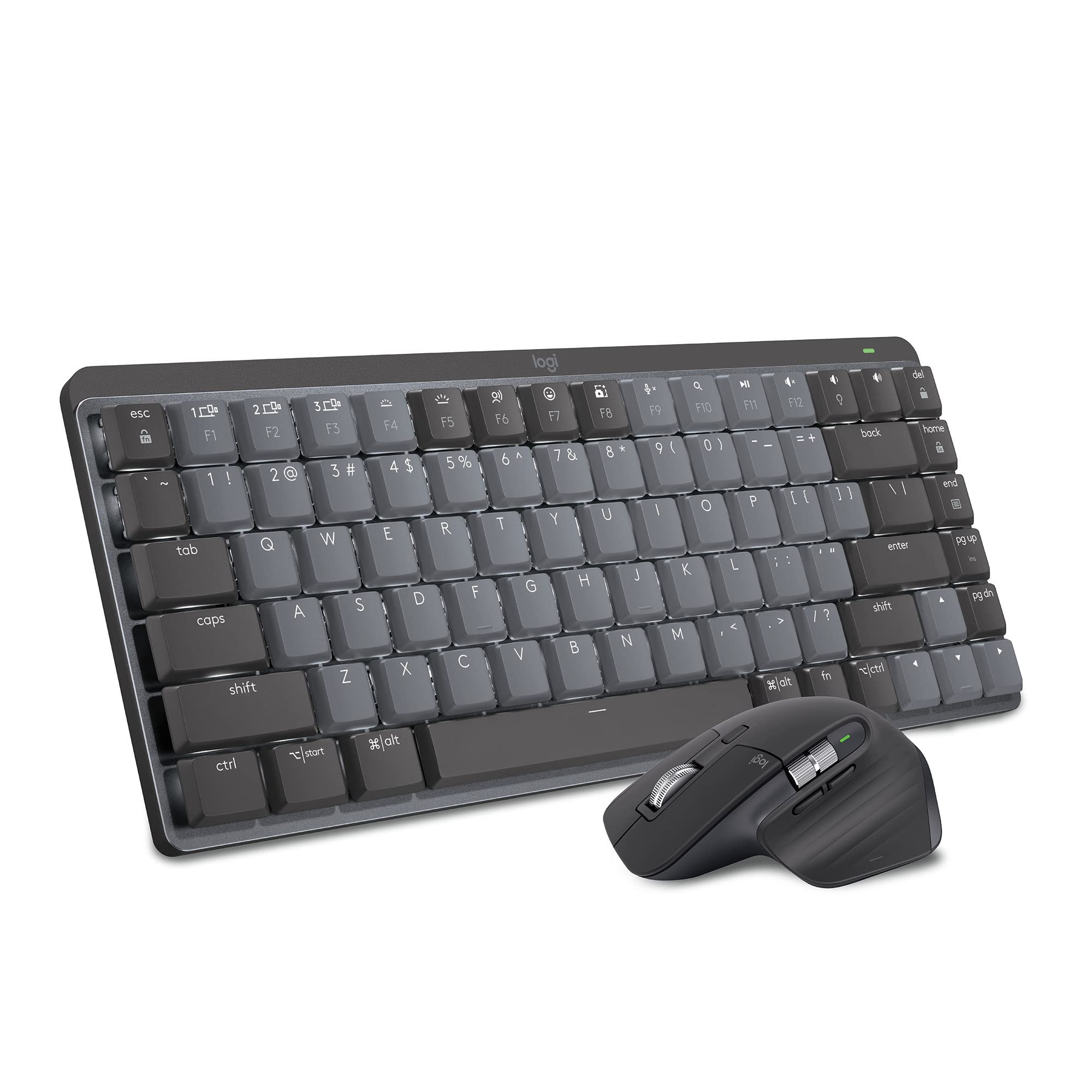 Logitech MX Mechanical Mini Tactile Wireless Keyboard (Graphite) with MX Master 3S Mouse (Black) & Ergonomic Palm Rest - Perfect for Office, Gaming & Programming - 3-Piece Productivity Bundle