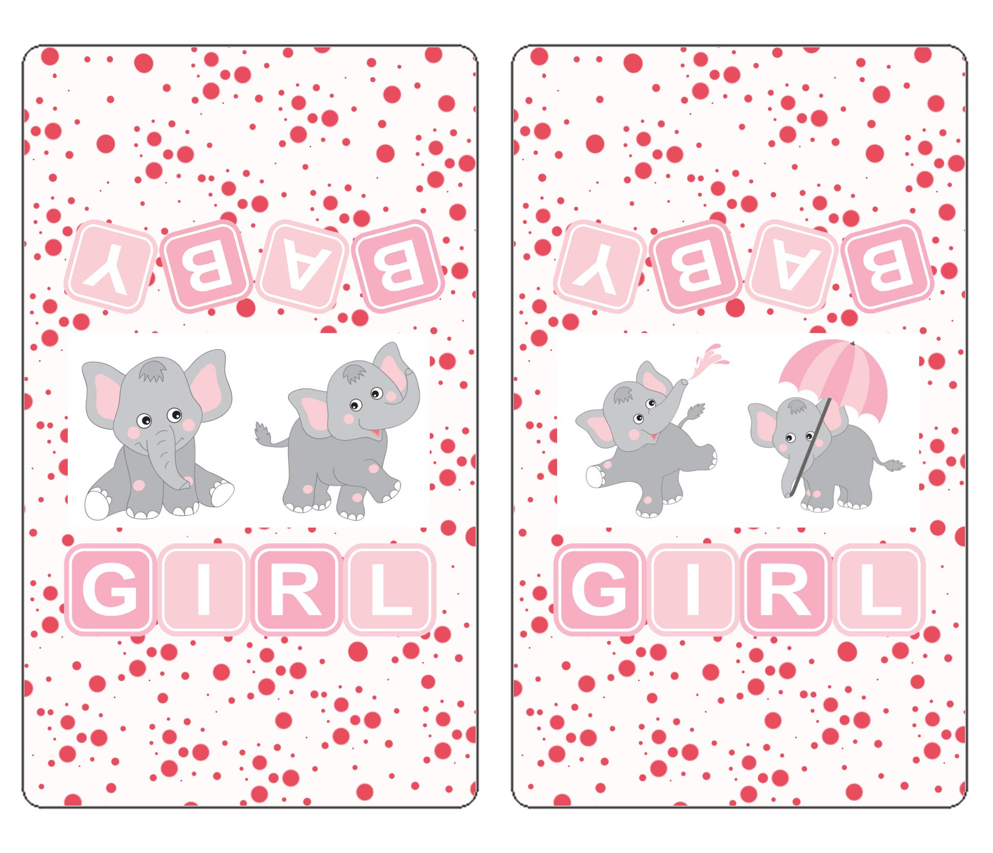 60pcs Pink Elephant Baby Shower Candy Wrappers - Girl Theme Mini Candy Bar Stickers for Baby Shower Decorations, Gender Reveal Party Supplies (Candy Not Included) - Made in USA | Perfect for Baby Shower Favors, Gender Reveal Party Decor, and Dessert Table Stickers