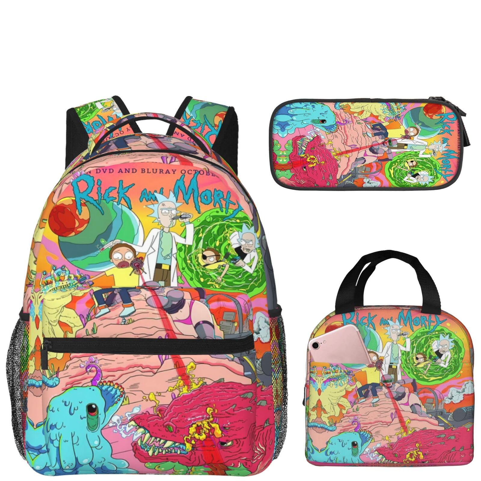 Anime Backpack Set - 3pcs Durable Cartoon Laptop Backpack for Gaming, Travel & School | Multifunctional Unisex Casual Backpack for Teens & Adults | Perfect for Cosplay, Conventions & Daily Use