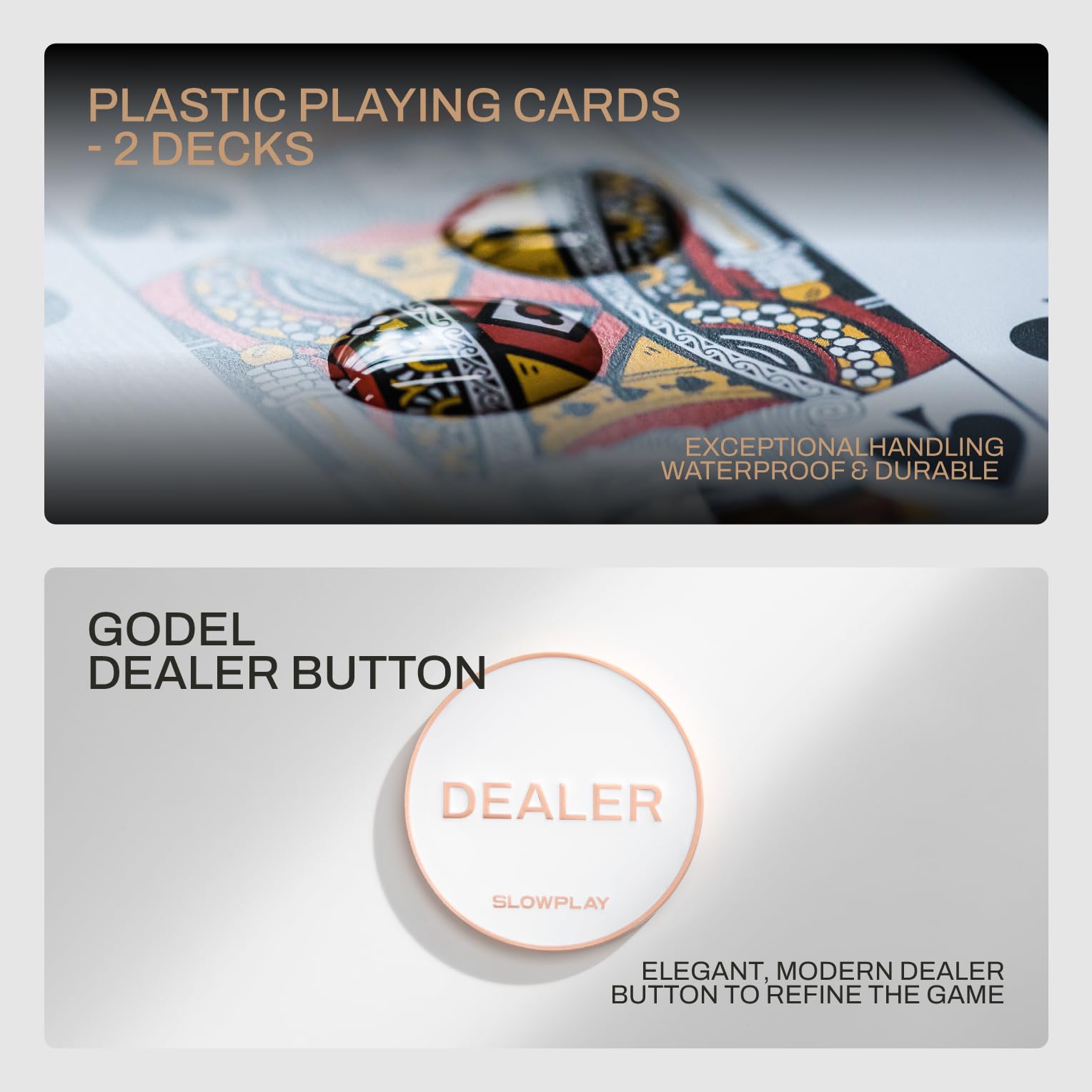 SLOWPLAY Godel 14g Clay Poker Chips Set - 300 Blank Chips with Premium German Polycarbonate Case for Texas Hold'em, Blackjack & Casino Nights | Durable Poker Accessories for Home Games & Poker Player Gifts