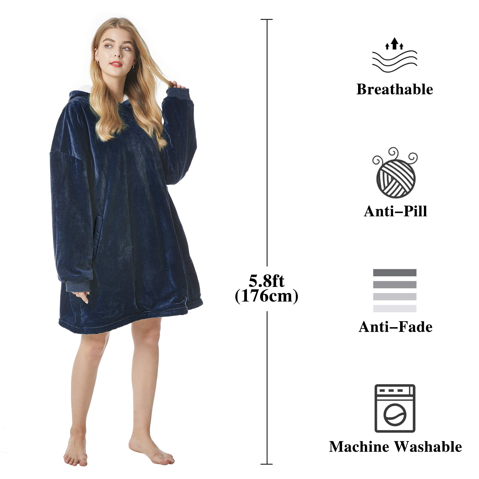 Felicigeely Oversized Wearable Blanket Hoodie - Warm Cozy Fleece Sweatshirt with Pockets for Women & Men | Perfect Gift for Mom, Her & Girls | Great for Lounging, Movie Nights & Cold Weather