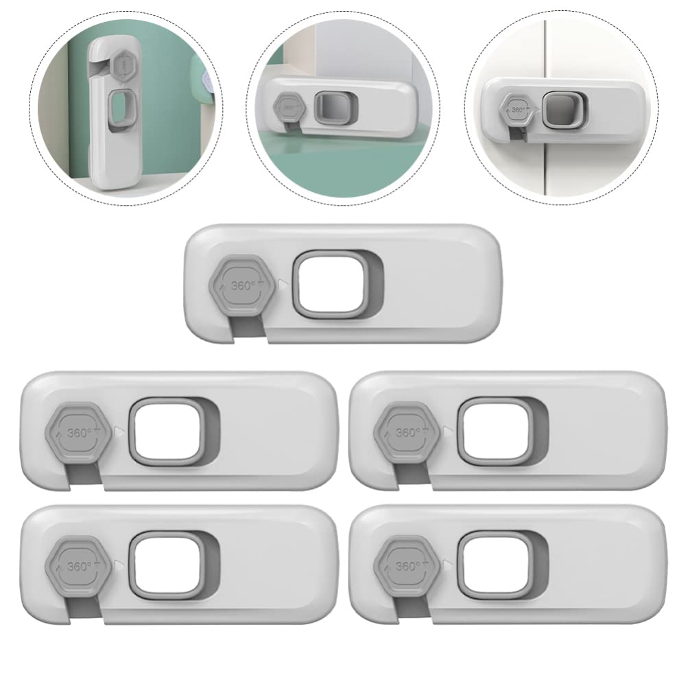 5-Pack Child Safety Locks - Baby Proof Cabinet & Drawer Latches, Window & Door Security Locks for Toddlers - Home Childproofing Essentials for Kitchen, Bathroom & Nursery Safety
