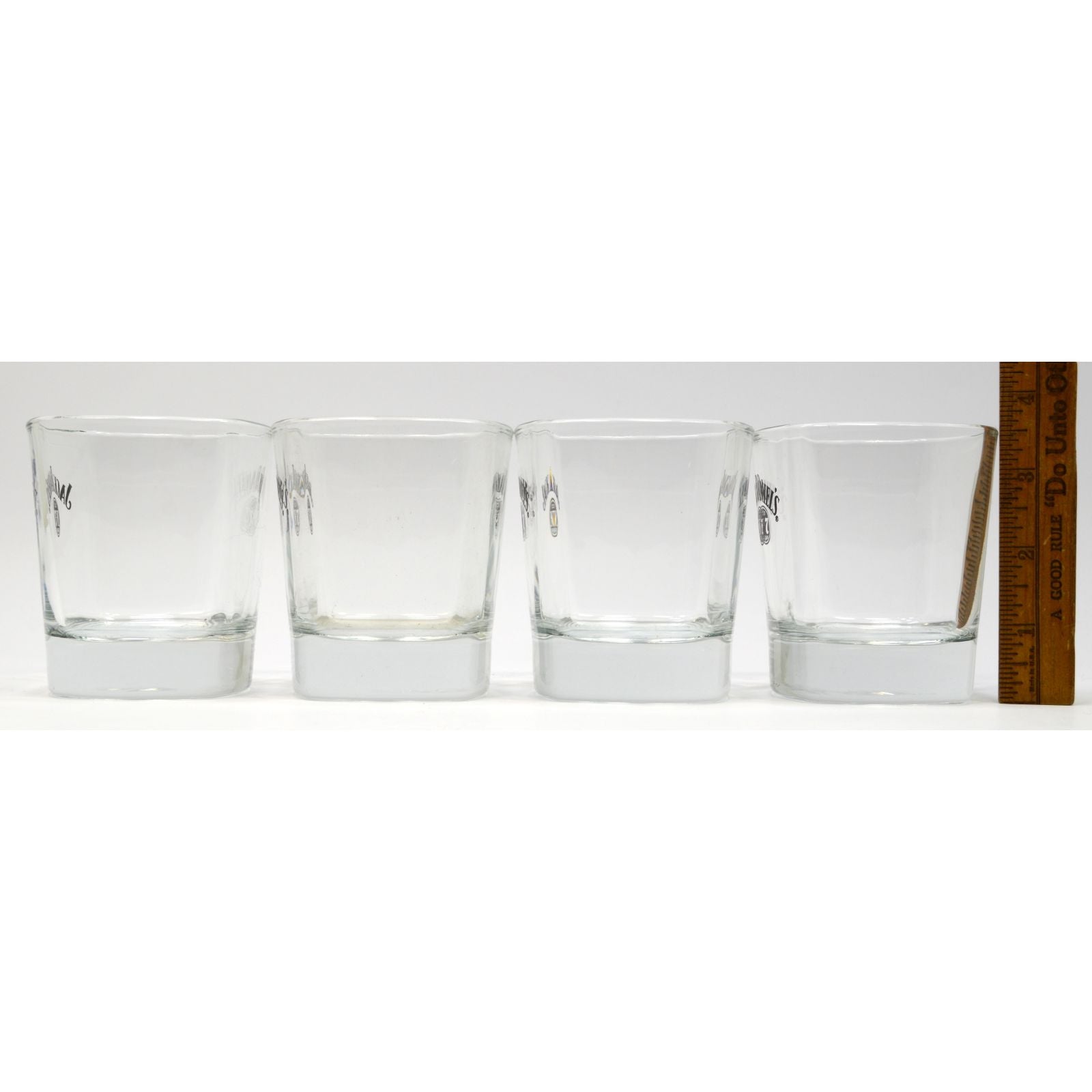 Premium Jack Daniel's Old No. 7 Whiskey Tumbler Set - 4 Pack 3.5oz Glasses for Bourbon, Scotch & Cocktails - Perfect for Home Bar, Parties & Gifts