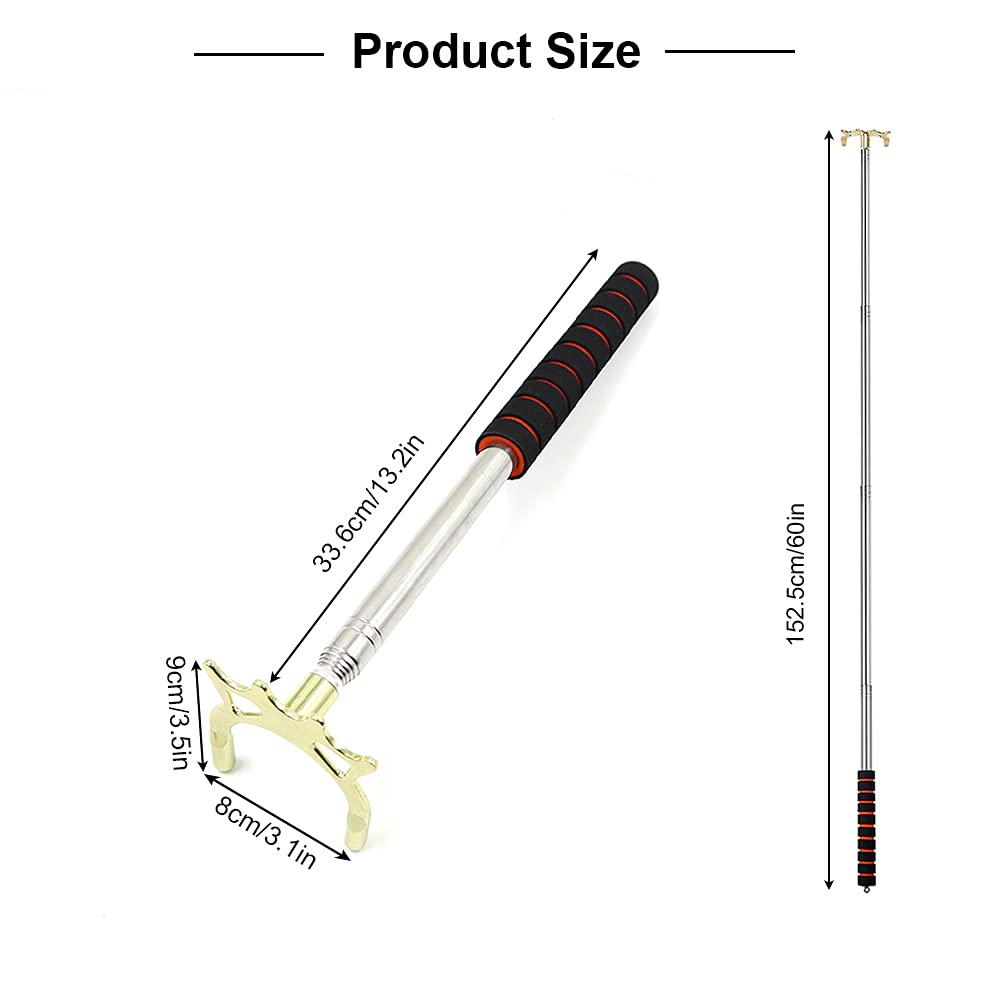 Retractable Pool Bridge Stick - Portable Telescopic Billiards Bridge with Removable Metal Brass Head - Perfect for Pool Cue Accessories & Professional Game Play